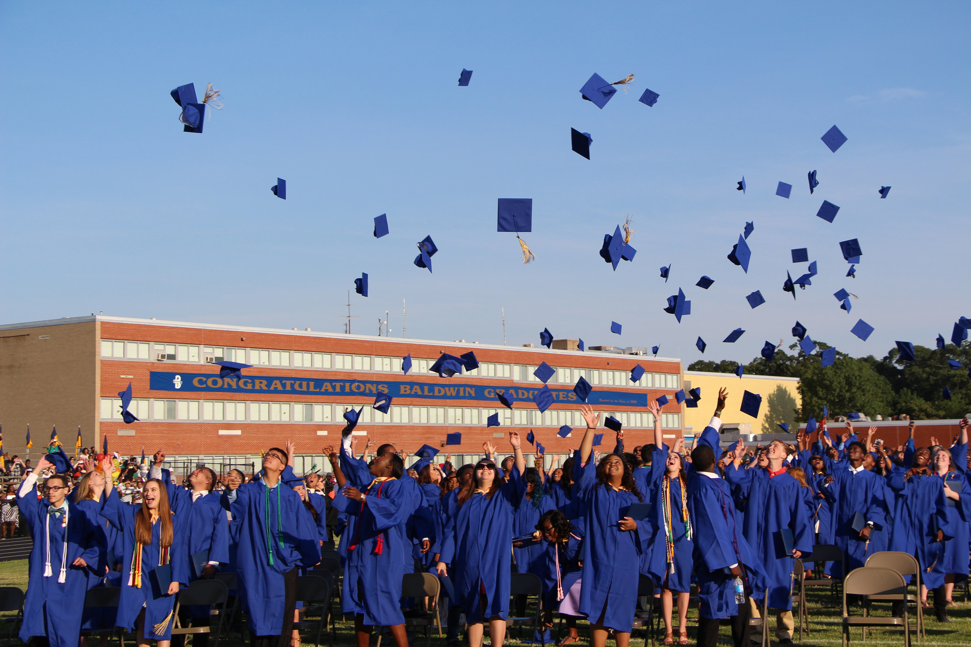 Baldwin High School seniors tossed their mortarboards at their graduation ceremony on June 26.
