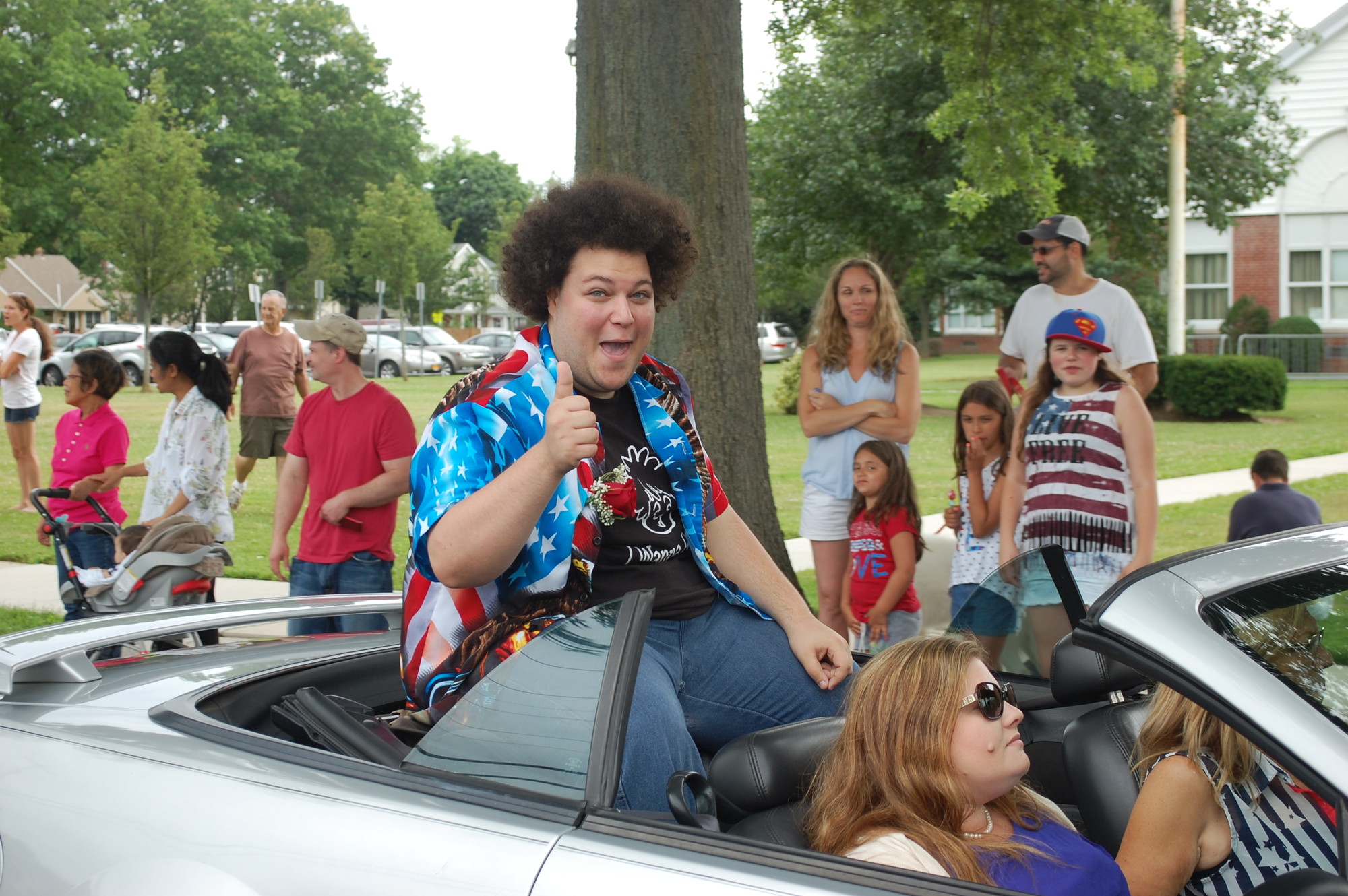 Former American Idol contestant and Wantagh native Adam Ezegelian sang the national anthem after the parade.