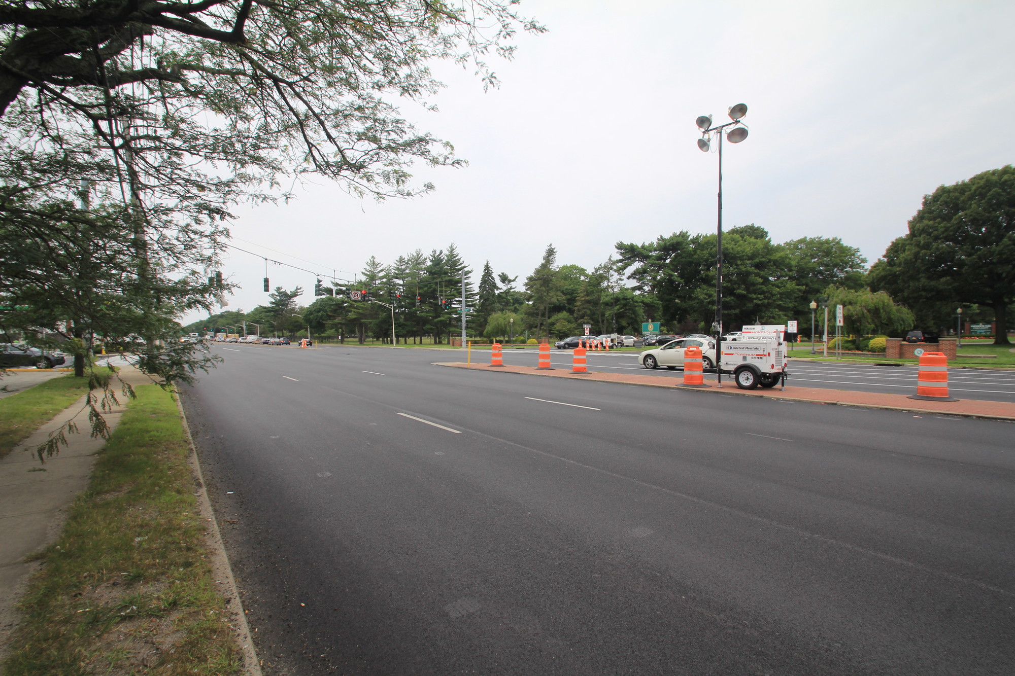 The East Meadow section of Hempstead Turnpike is expected to be fully repaved within two weeks, according to a Department of Transportation spokeswoman. Above, a completed eastbound section near the intersection with East Meadow Avenue.
