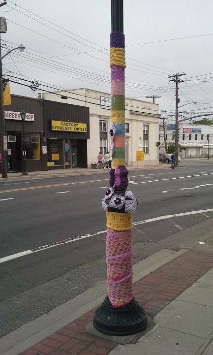 Some decorative knitting on Merrick Road.