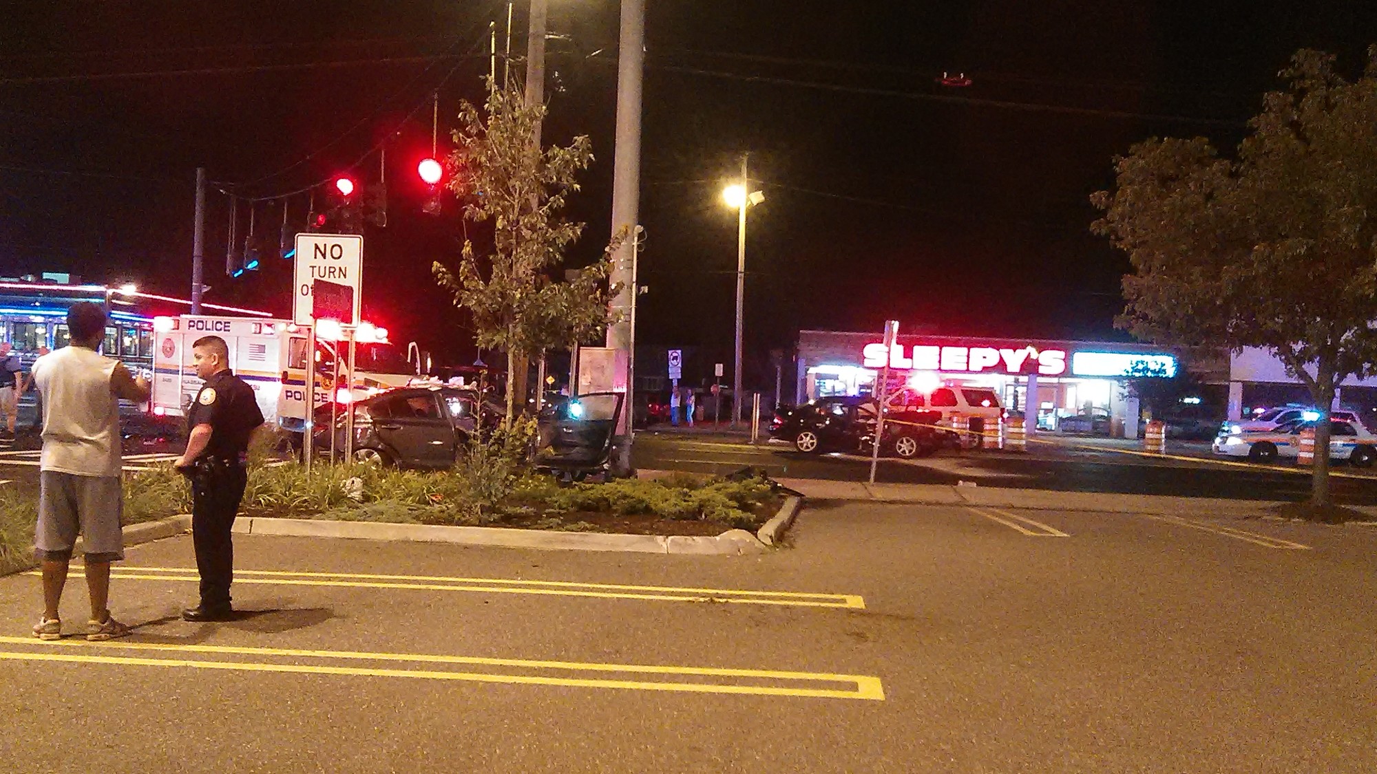 The accident occurred at 11:45 p.m. Monday Night between the intersections at Front Street and Carman Avenue.