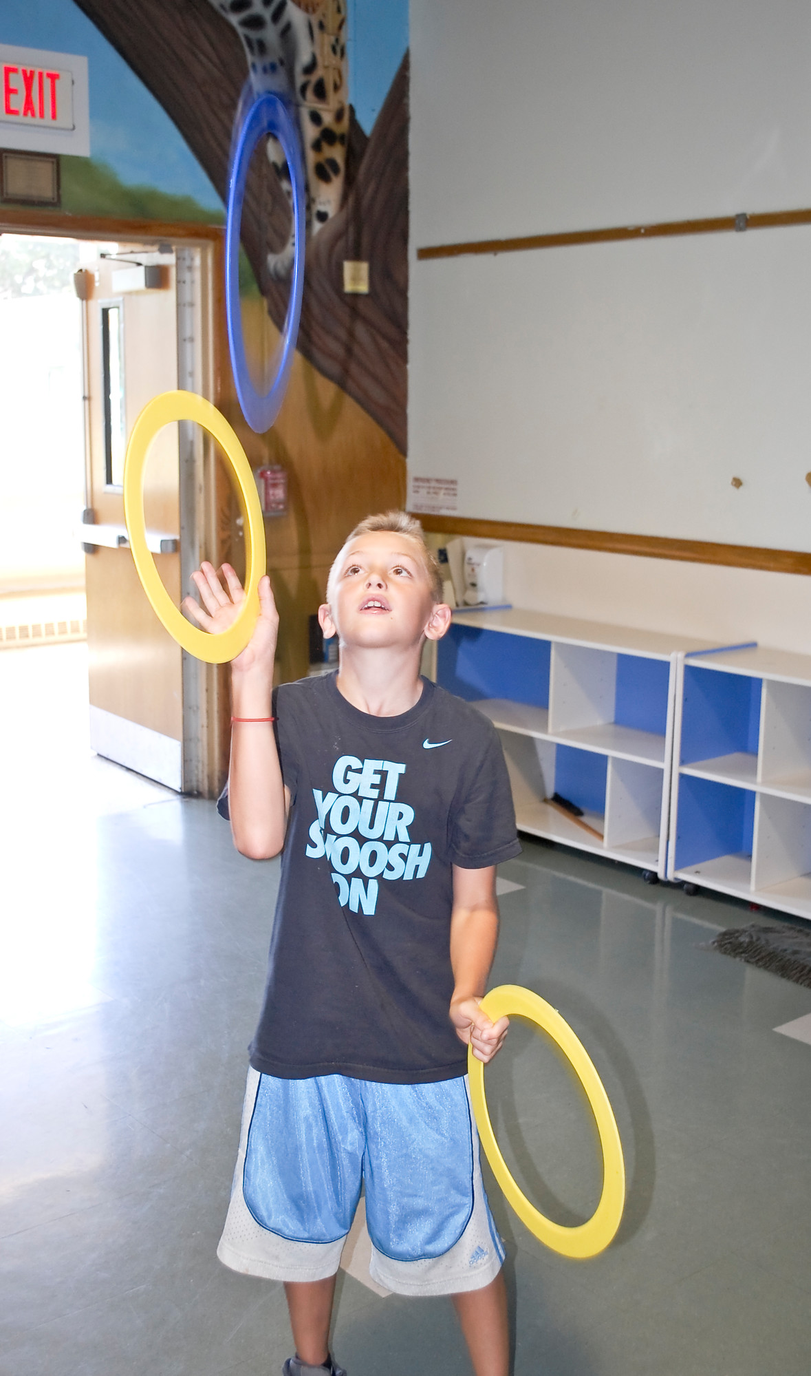 William DeVito, a fifth-grader at Seaford Manor School, picked up some skills in the circus arts class.
