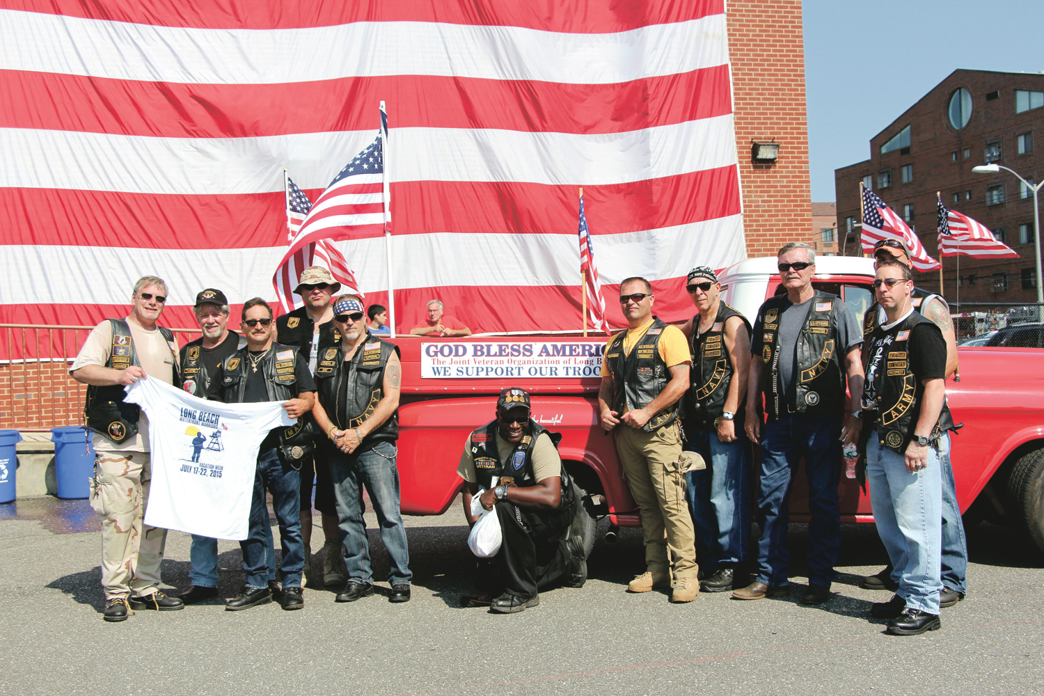 New York State Motorcycle Club veterans from various towns on Long Island rode their bikes in the parade.