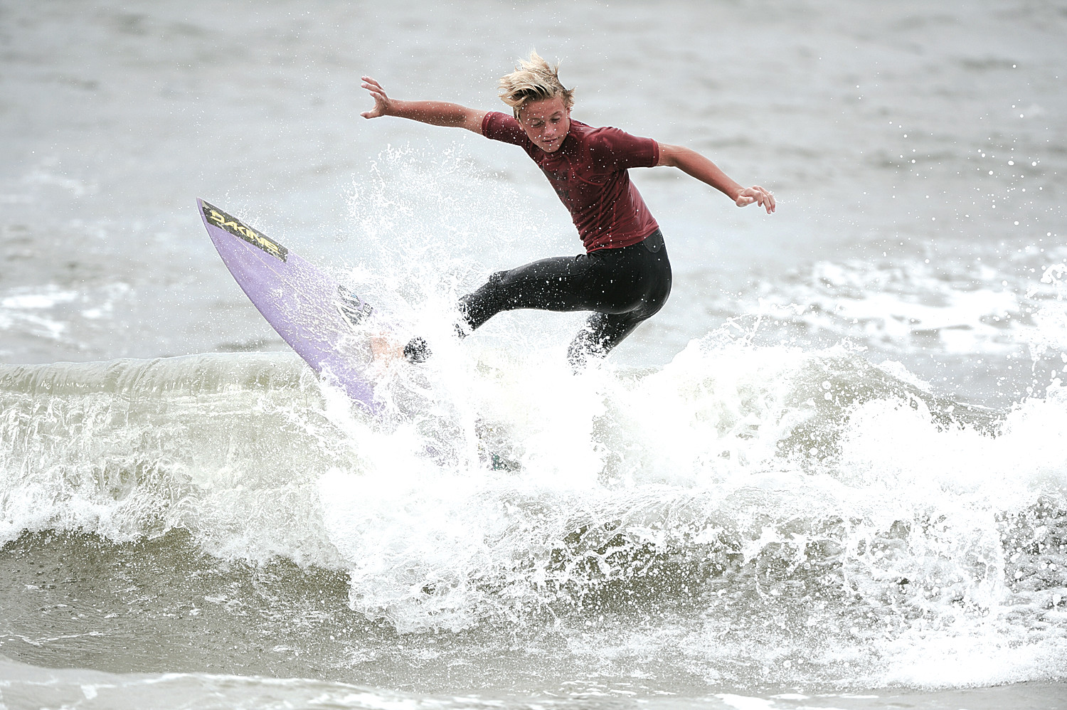 Logan Kamen finished second in the kids’ surfing event.