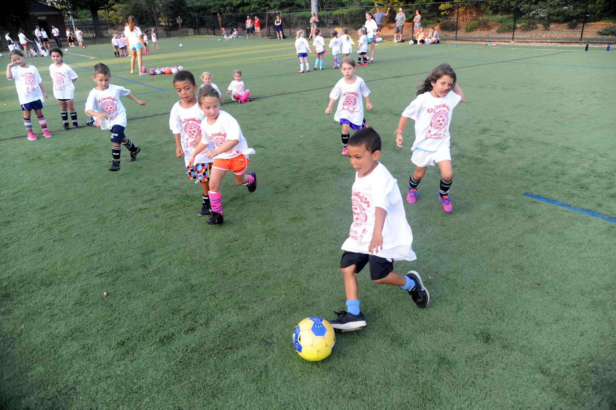 The kids also had the opportunity to play with each other and practice the skills that the older players taught them.