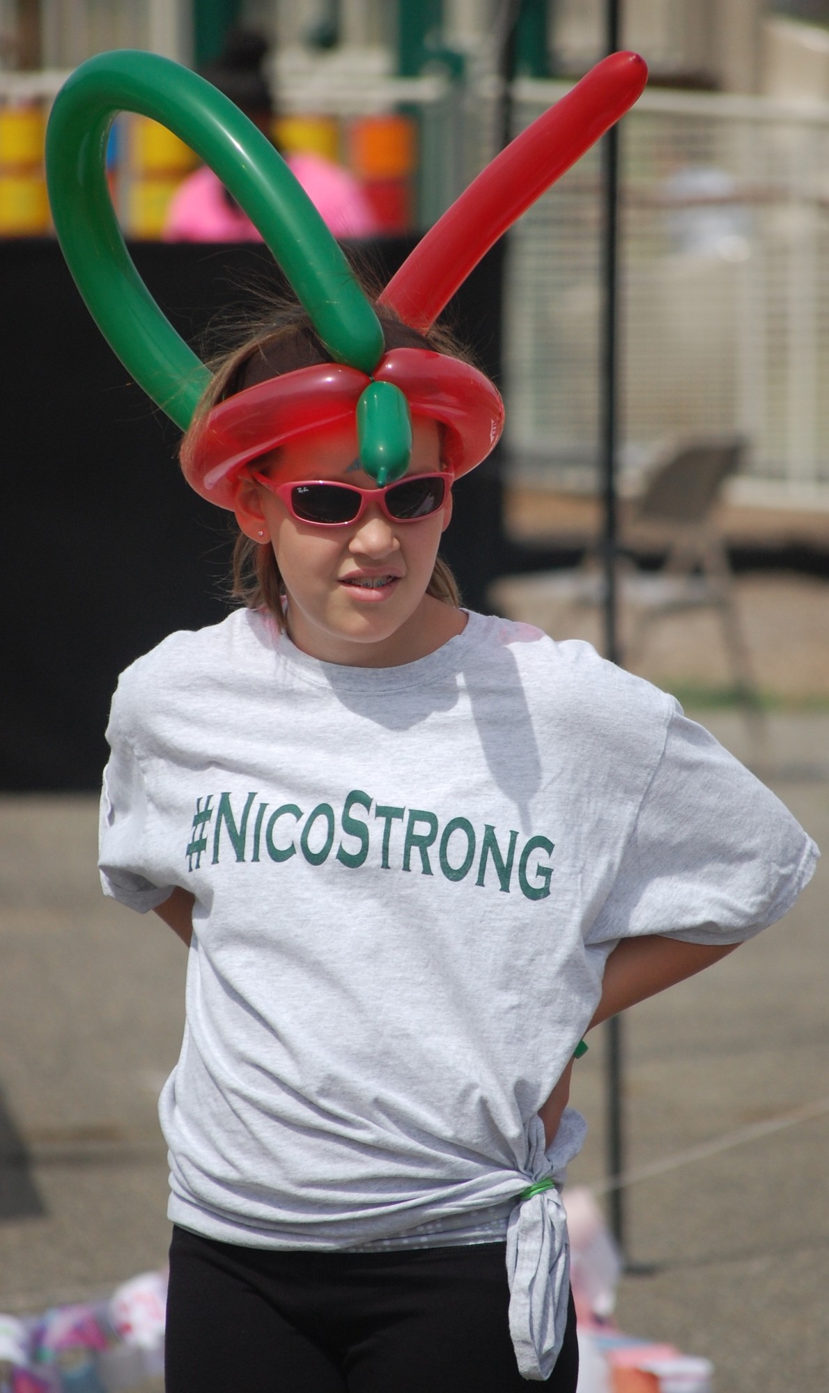 Molly Urban, 11, wore a shirt in support of her former counselor at the Seaford Recreation program.