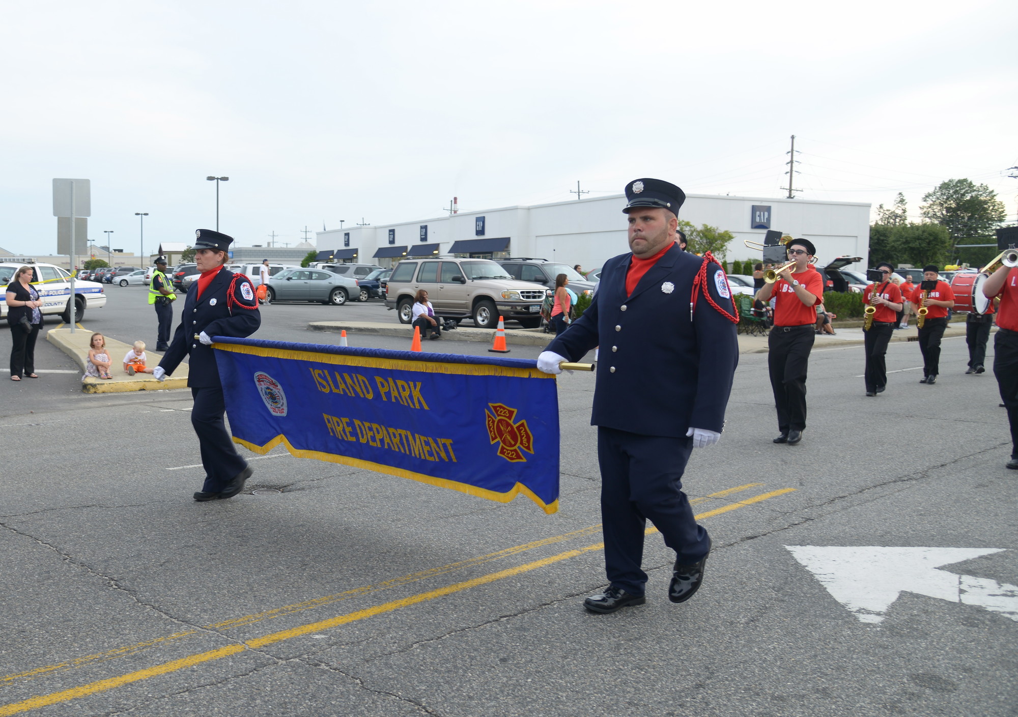 The Island Park Fire Department marched on Saturday. (Penny Frondelli/Herald)