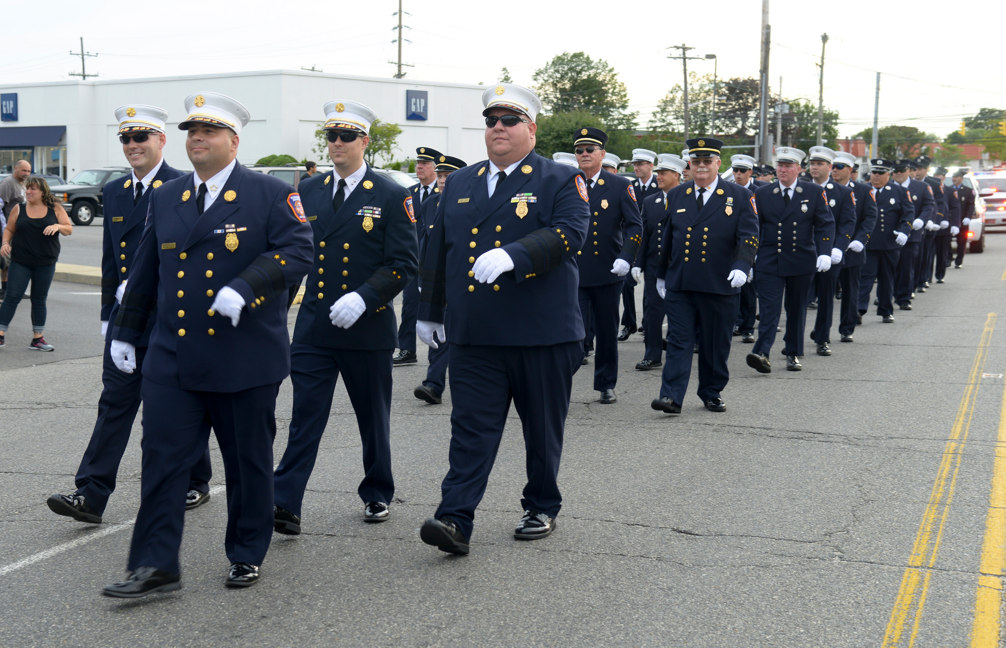The marchers from the Oceanside Fire Department.