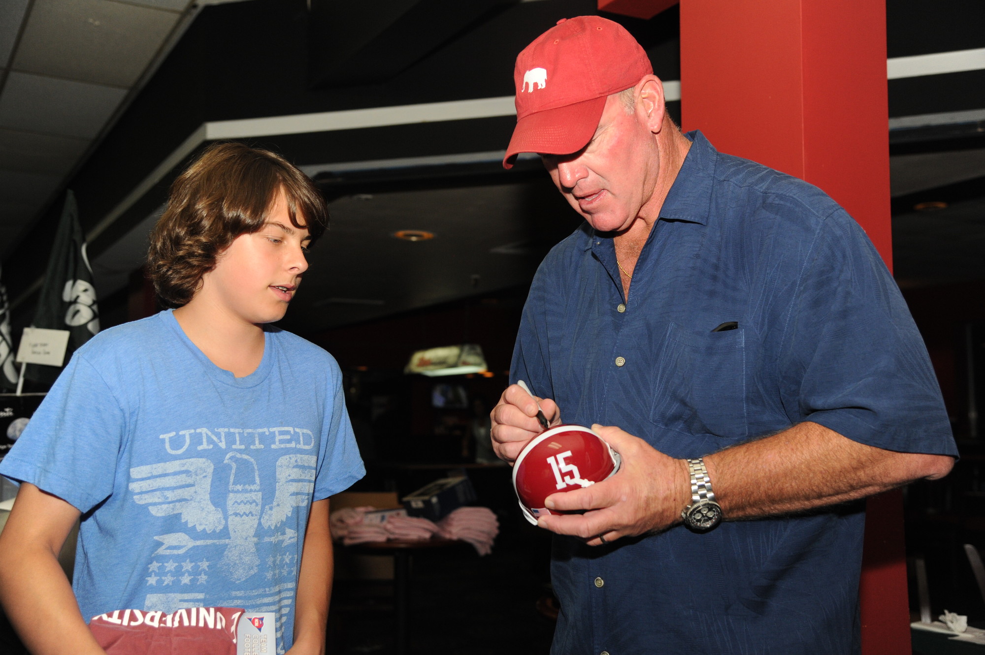 Marty Lyons signed an autograph for 13-year-old Matthew Hazen.