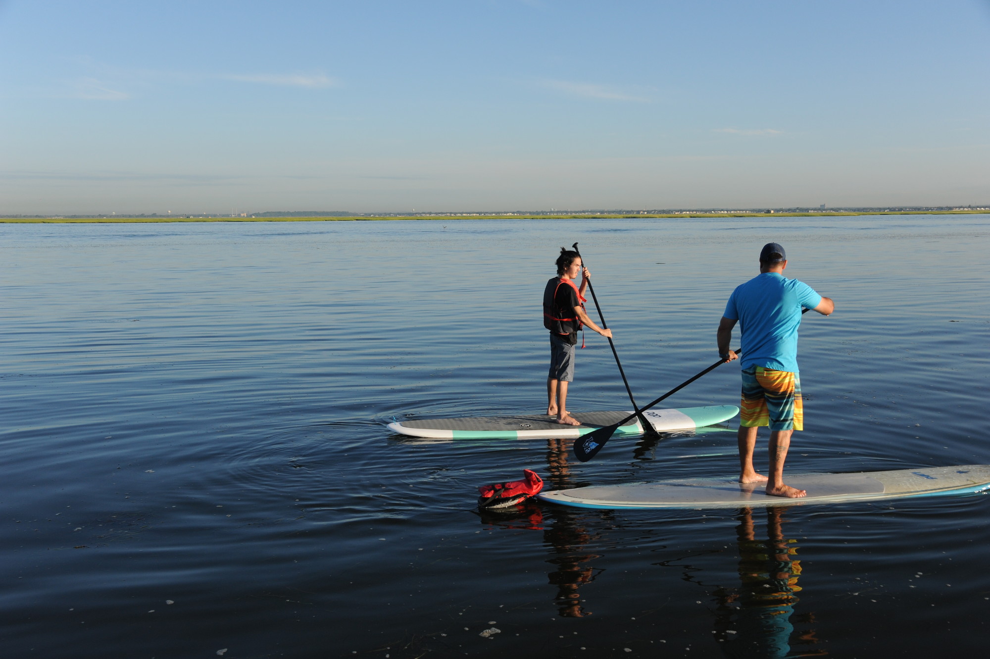 Herald intern Ryan Pane visited Jones Beach on Aug. 14 to learn how to stand-up paddle board with Epic Paddle Boarding owner Eric Leggio.