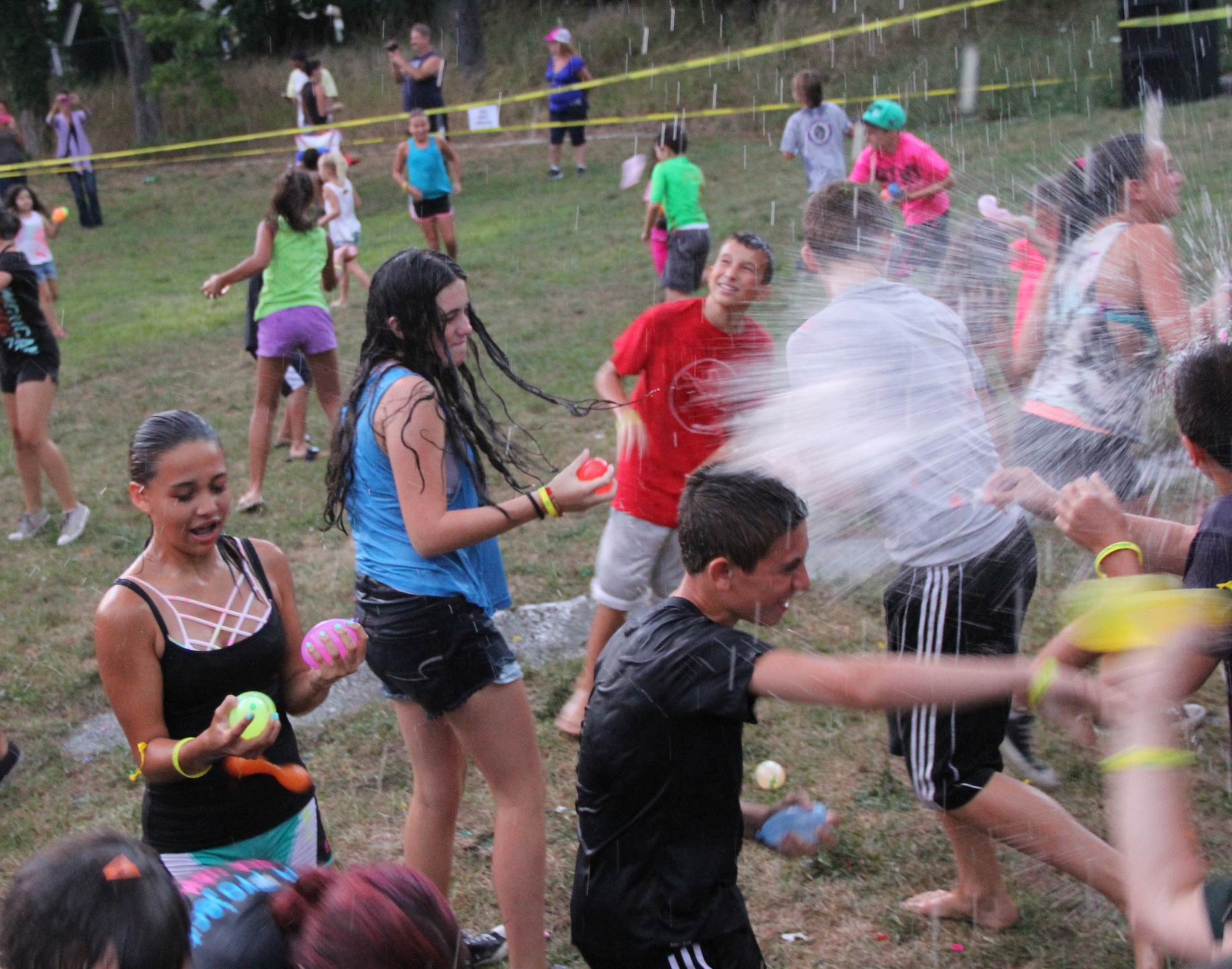 The water balloon fight in full swing on a hot summer day. (Jina Papadoniou/Herald)