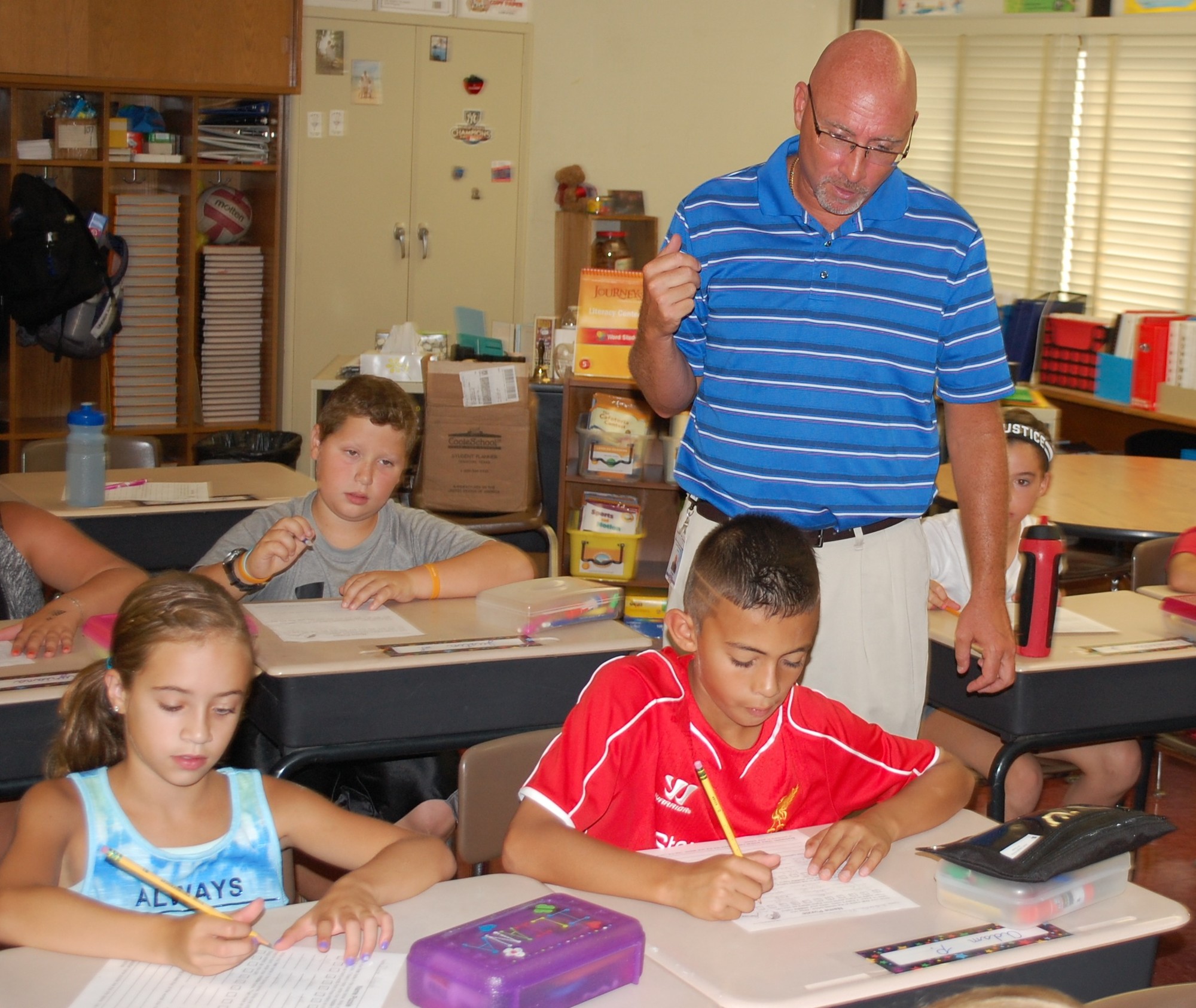 Fifth-grade teacher Tom Carriero got to know his class.