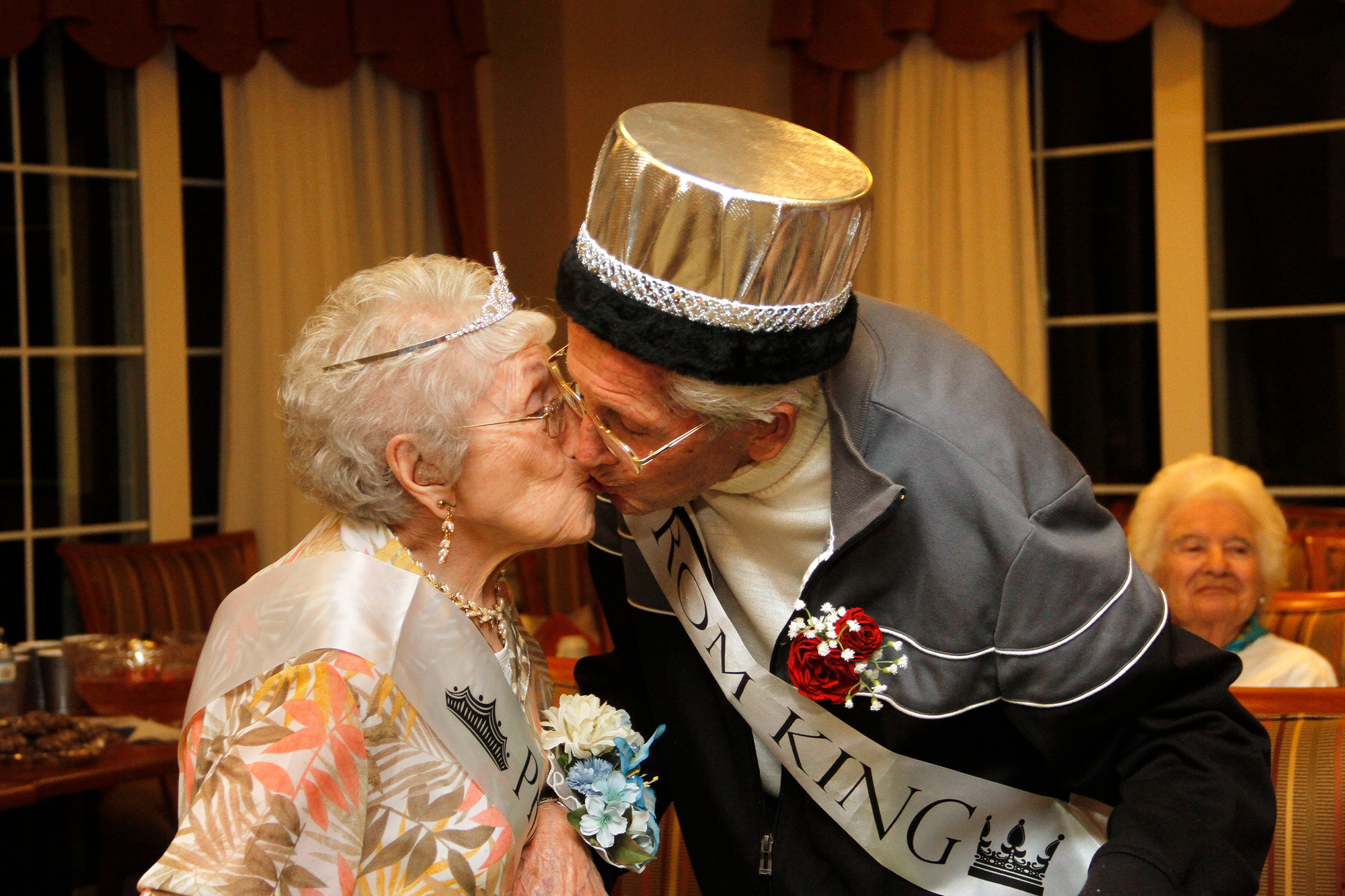 Paul and Ruth Soffrin were named king and queen of the senior prom at the Atria assisted living facility in Plainview on Aug. 27.