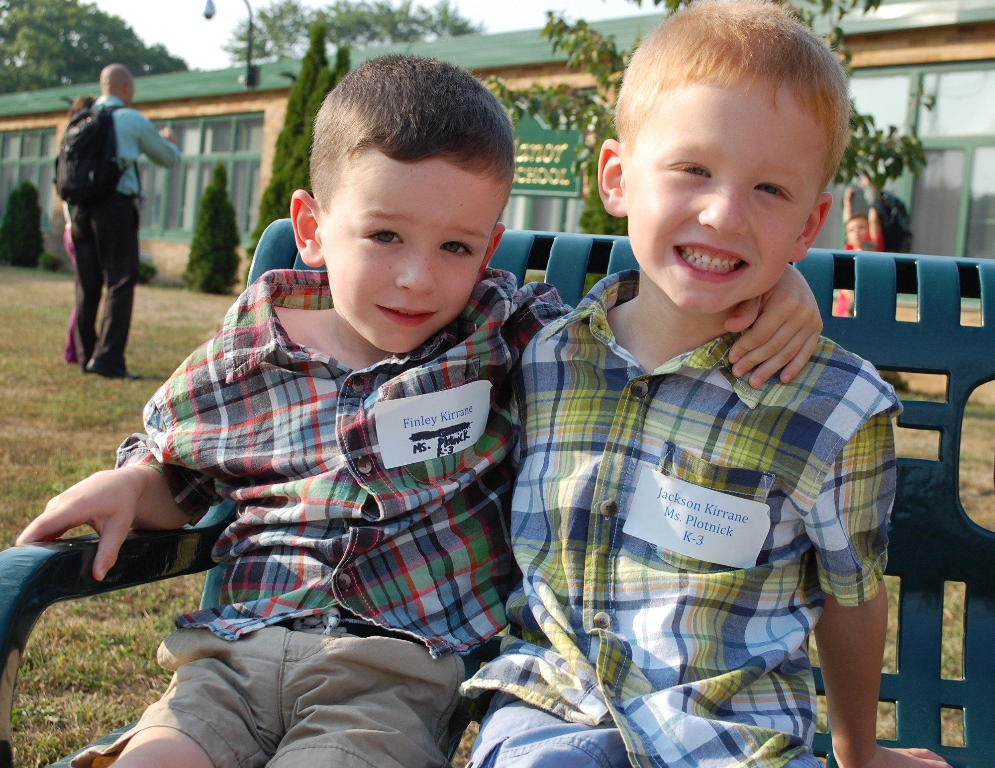 Finley and Jackson Kirrane started kindergarten together at the Seaford Manor School on Sept. 2.