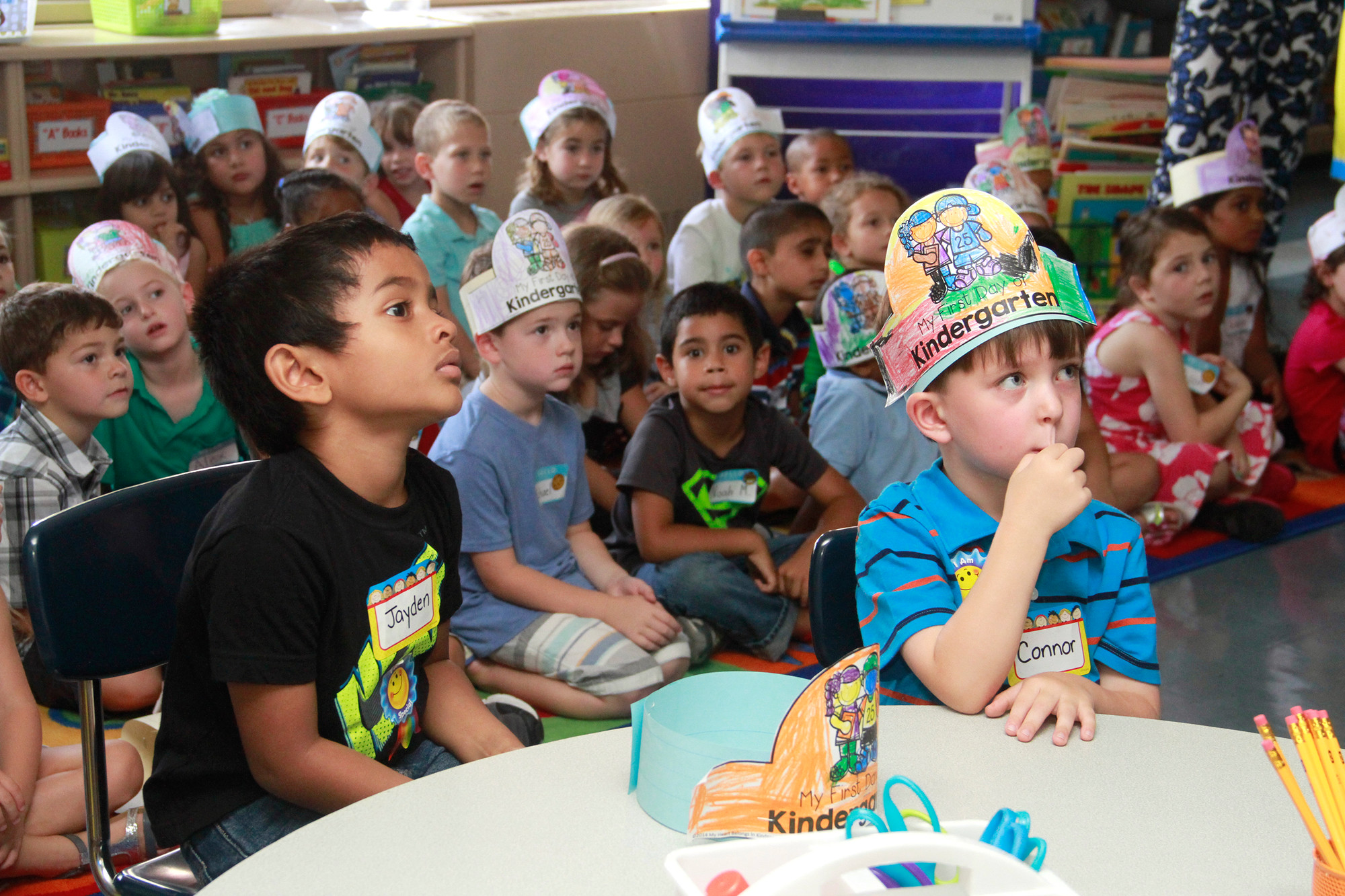 After receiving a building tour, kindergartners enjoyed an episode of the popular children’s show, “Franklin.”