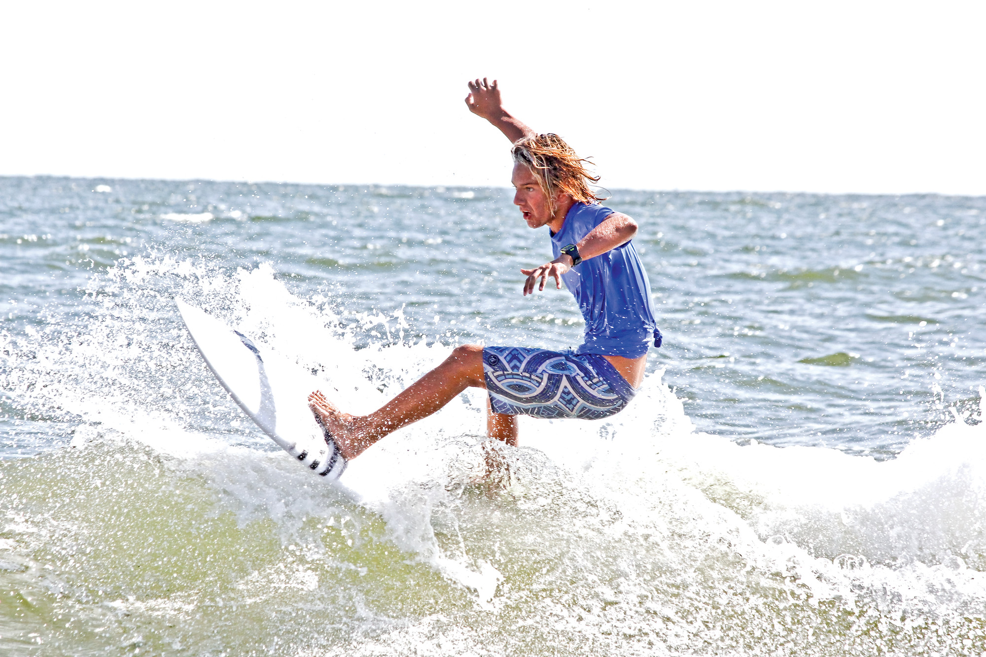 Bo Raynor rode the waves during the surf competition.