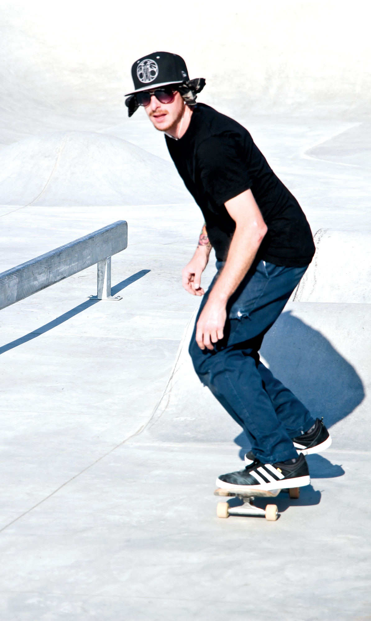 Shane McGrane skated along the new park, riding its ramps and bowls.