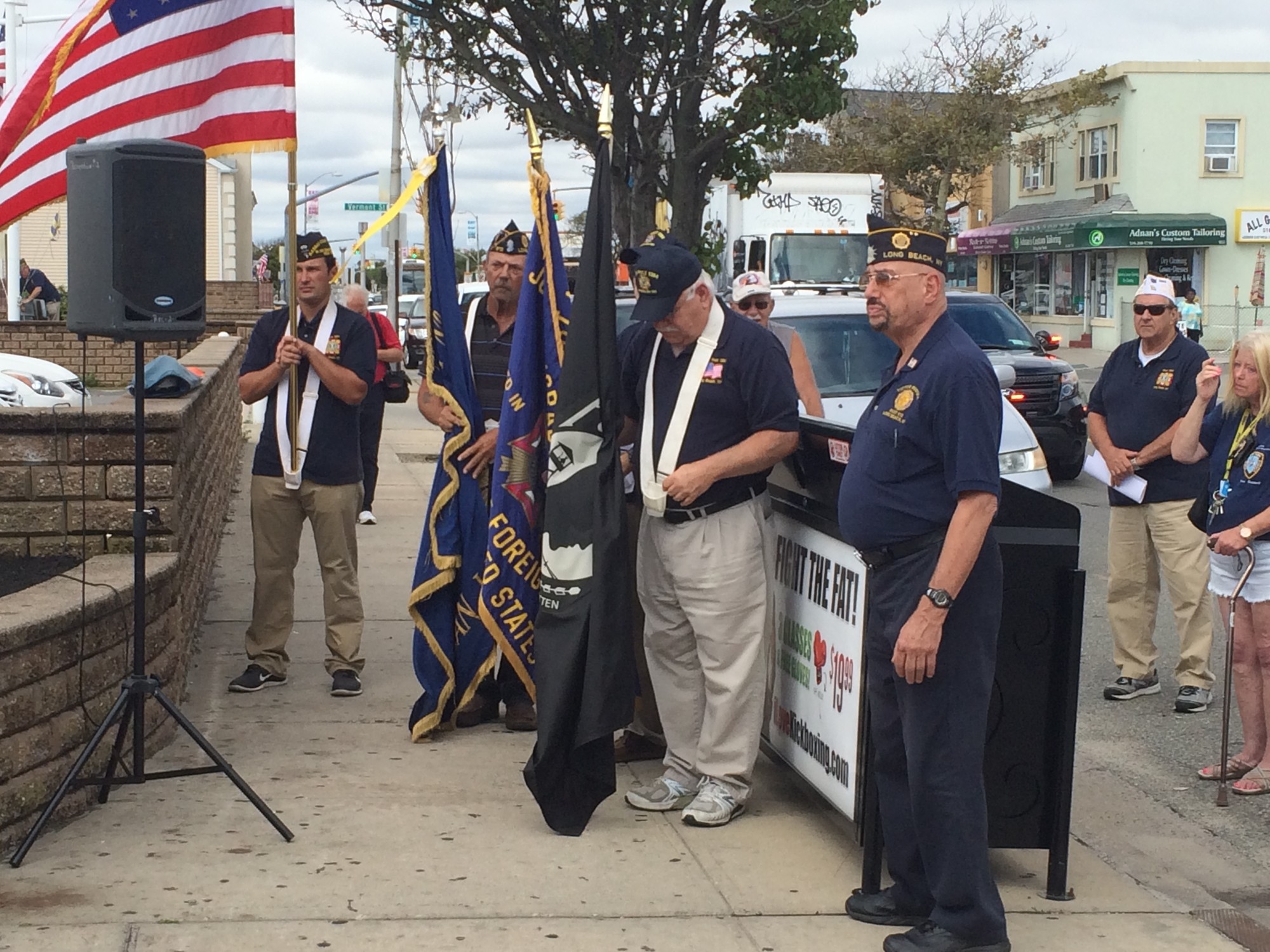 Assembled members of VFW Post 1384 at this morning's memorial service.