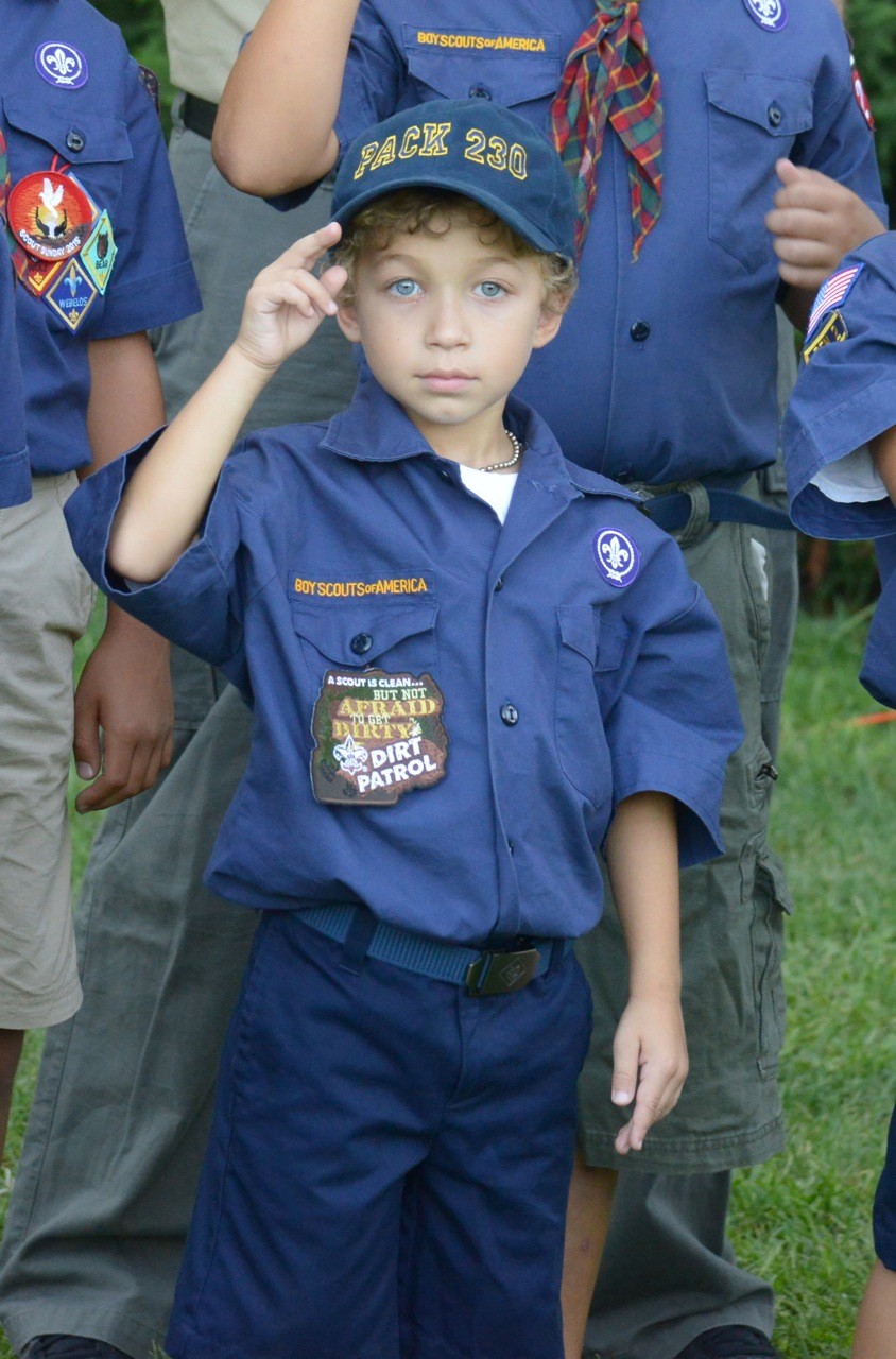 Dean Pisani, 6, from Boy Scout Pack 230 gave a salute.
