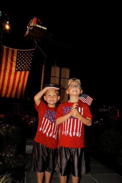Liam Kelly, 5, and his brother Sean,7, display their patriotism.