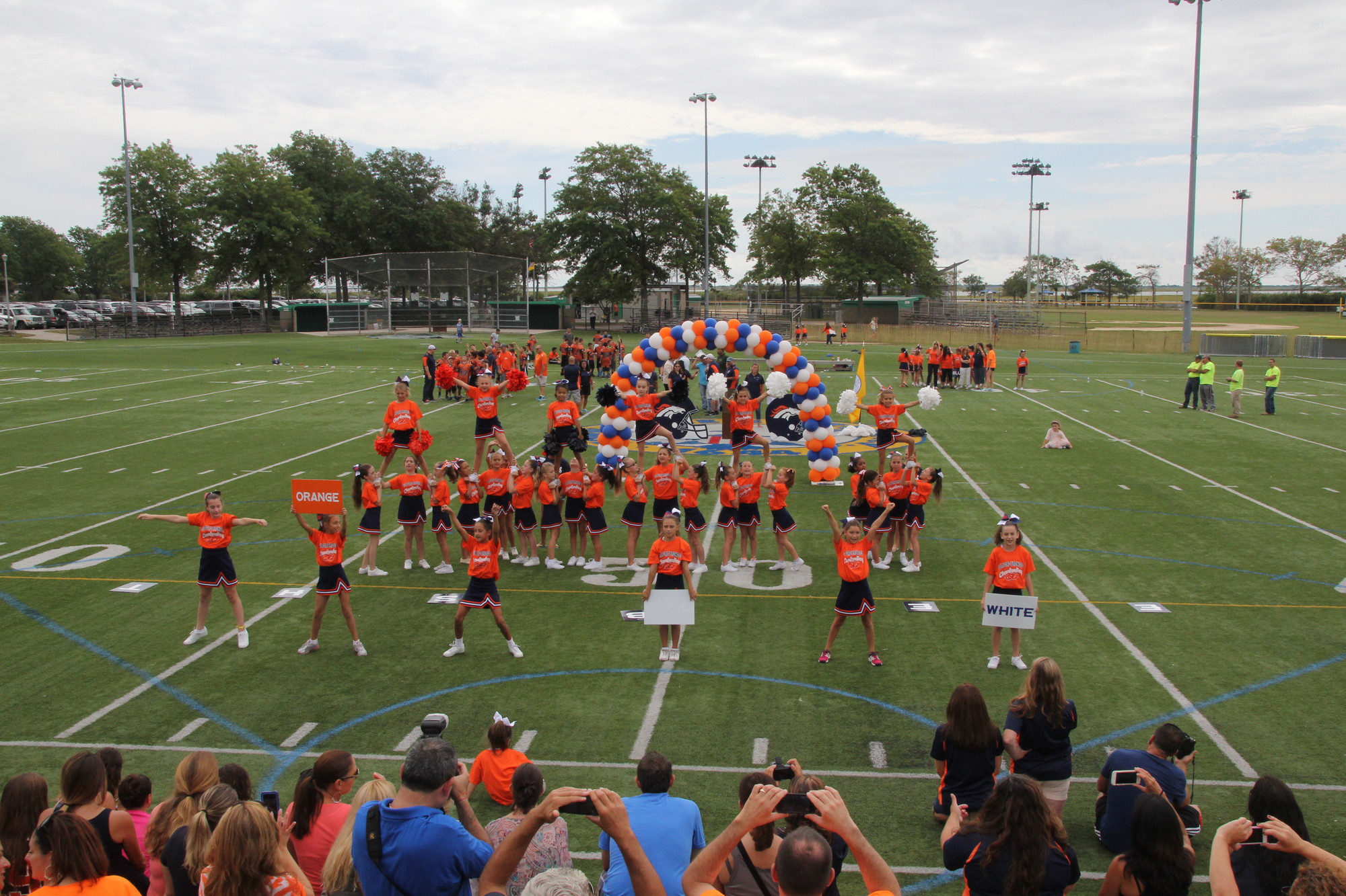 Bronco cheerleaders entertained the crowd at the fall season kick-off on Sept. 12.