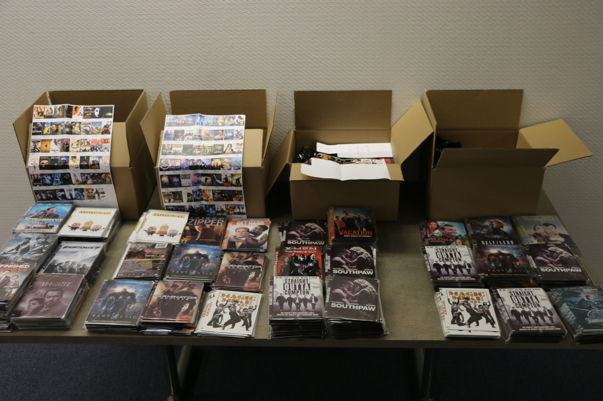 Investigators seized more than 1,500 DVDs from Wang and Zheng's Flushing home when the couple was arrested, according to Singas.