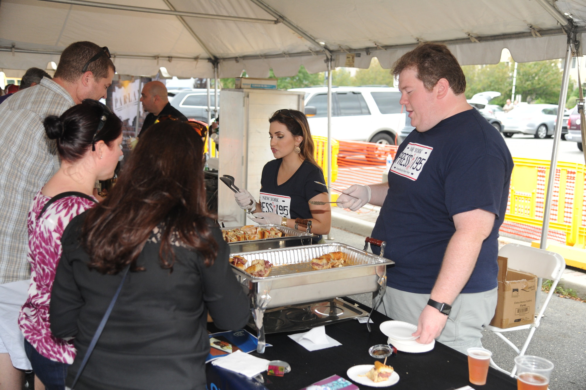 Marcella Matuozzi and John Staz of Press 195 served up samples of their trademark paninis.