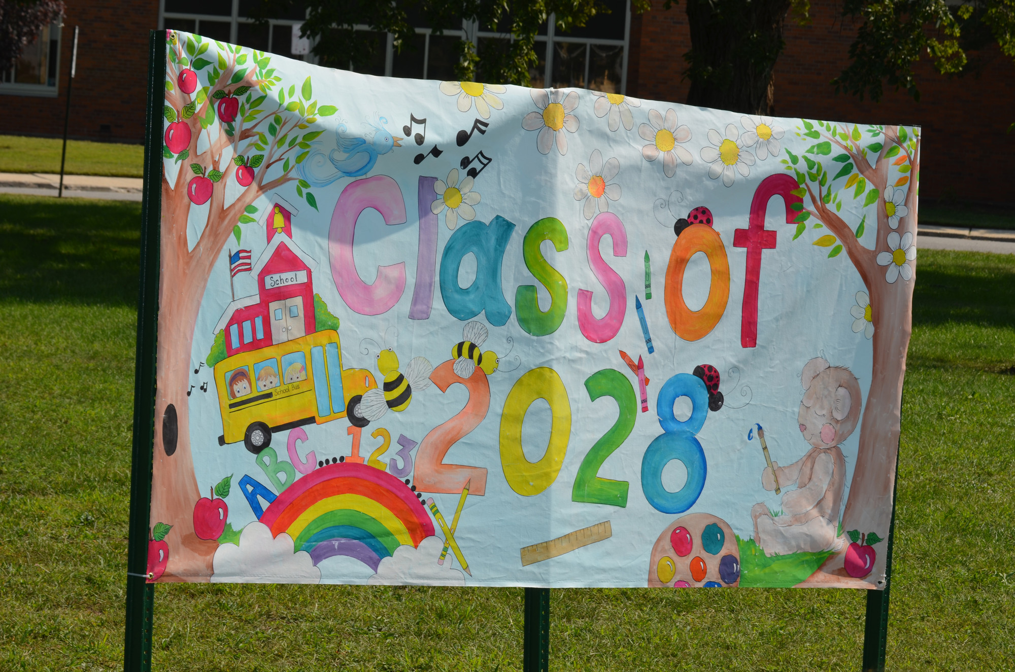 Bowling Green art teacher Danielle Minuto designed this banner for the festivities last week.