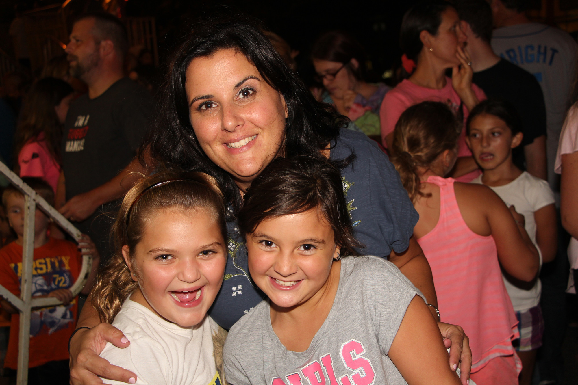 Natalie Harrison, 8, and her mother Christina with their friend Julia Agro, also 8, were all the smiles at the festival.