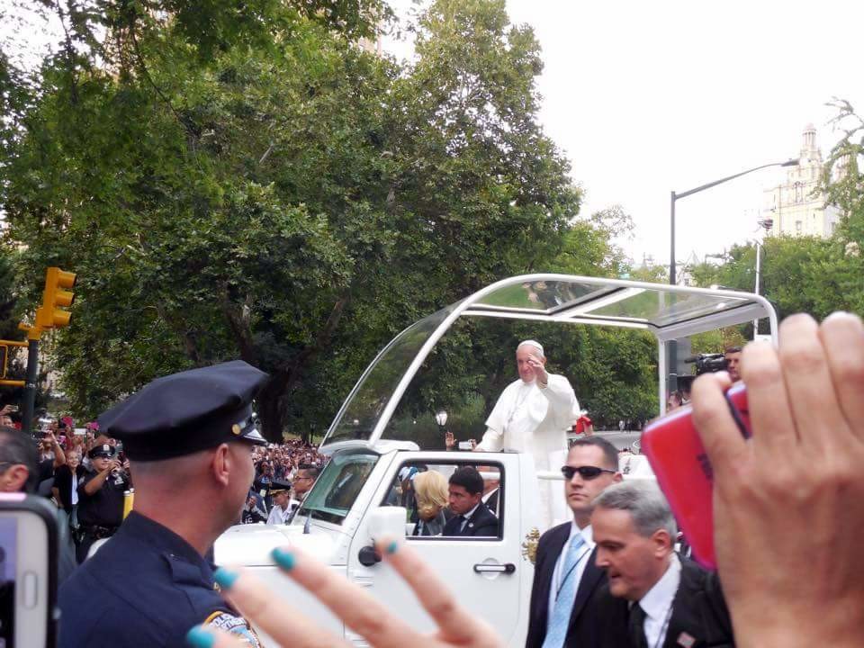 Pope Francis waved to the 80,000 people who waited hours to catch a glimpse of him in Central Park.