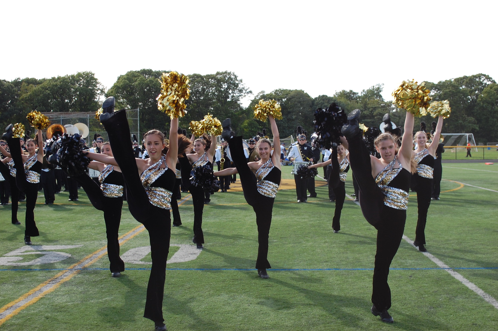 The Wantagh High School marching band and dance team gave the crowd a show during halftime of the Warriors 27-0 win over Long Beach last Saturday in the Homecoming game.