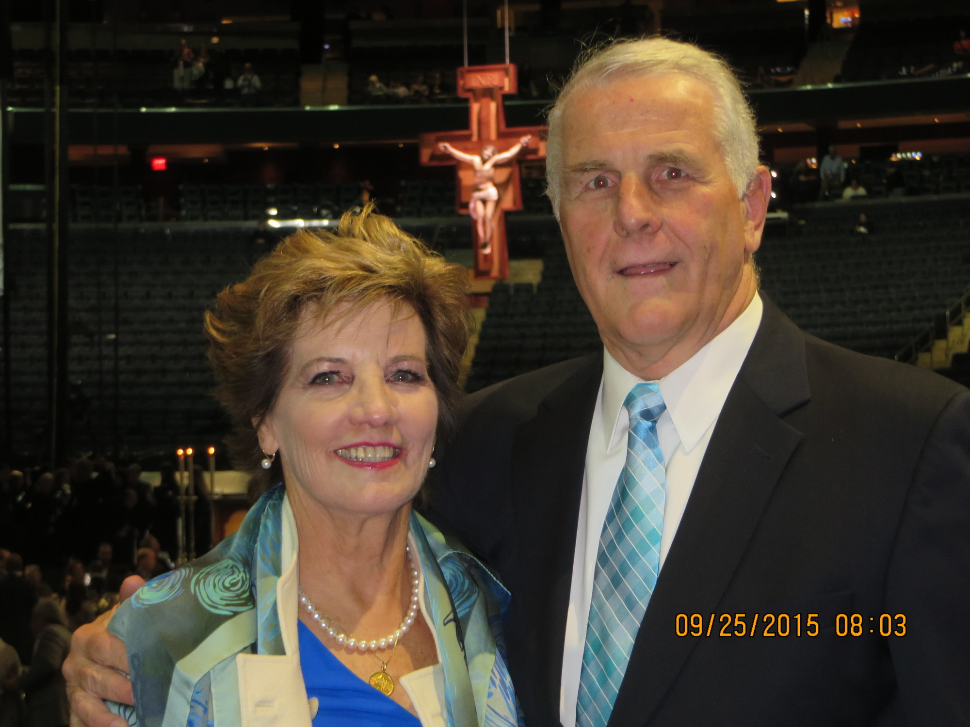 Jo Ann and Jim Brennan were able to attend the Mass at Madison Square Garden. Jo Ann was also at the pope’s vespers the day before.