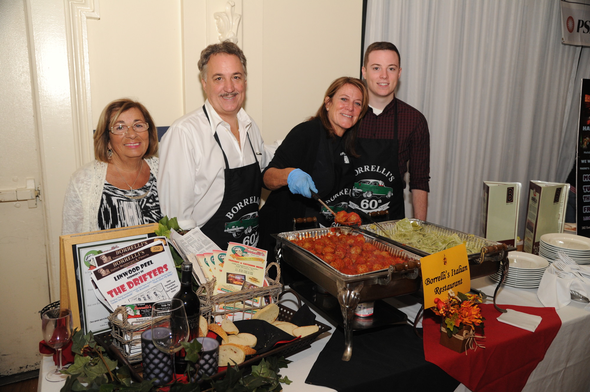 Borrelli’s Restaurant served Italian food at Culinary Delights on Monday. From left was Tina, Frank Jr., Beth and Frank III