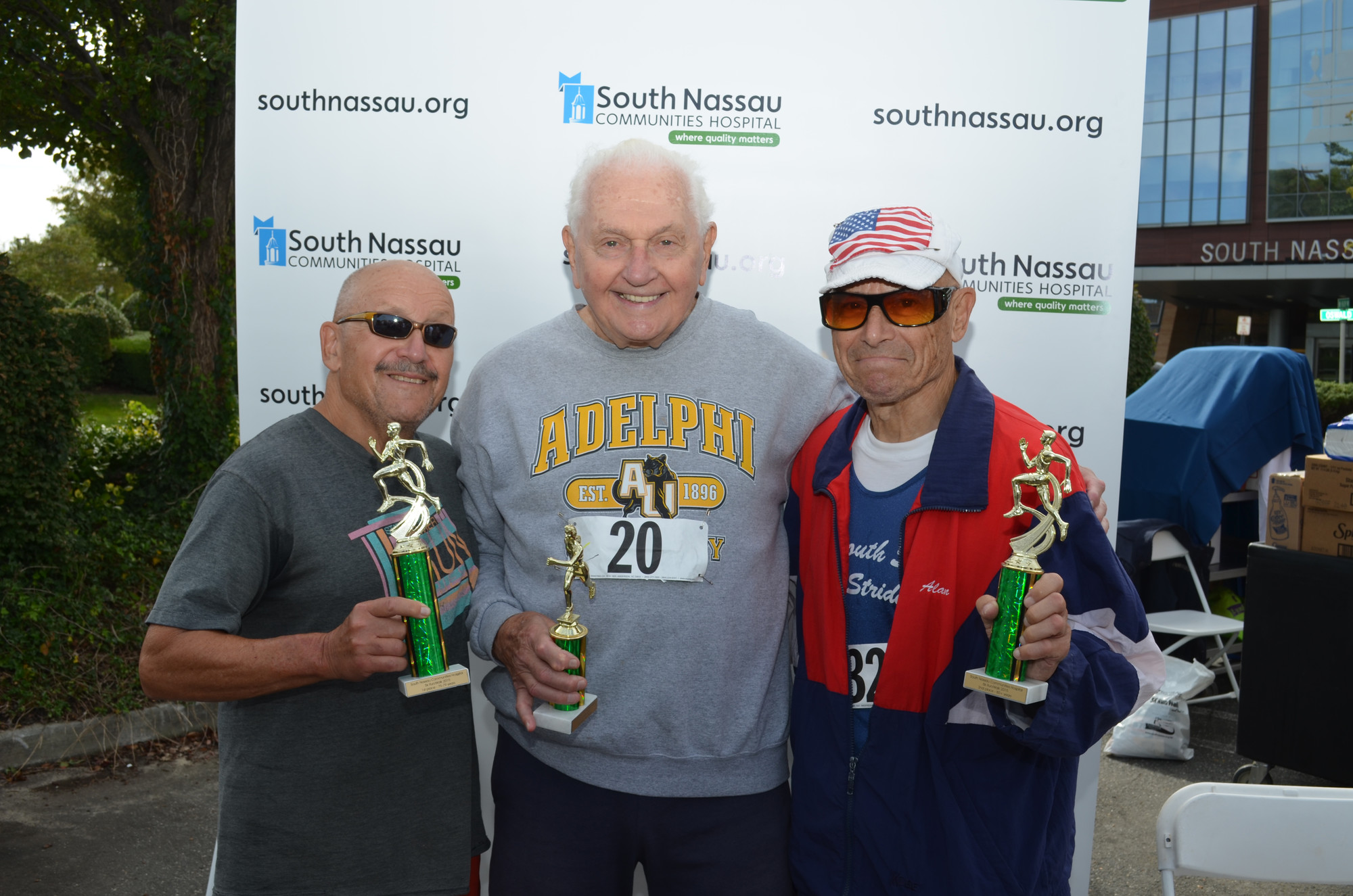 Senior winners, From left; first place Marty Schwartz, third place Felix Berman and second place Alan Stern.