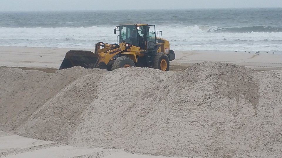 In addition to the dunes that the city built from Neptune to Pacific boulevards, and New York to Nevada avenues, DPW crews have been out building a berm from Pacific to New York.