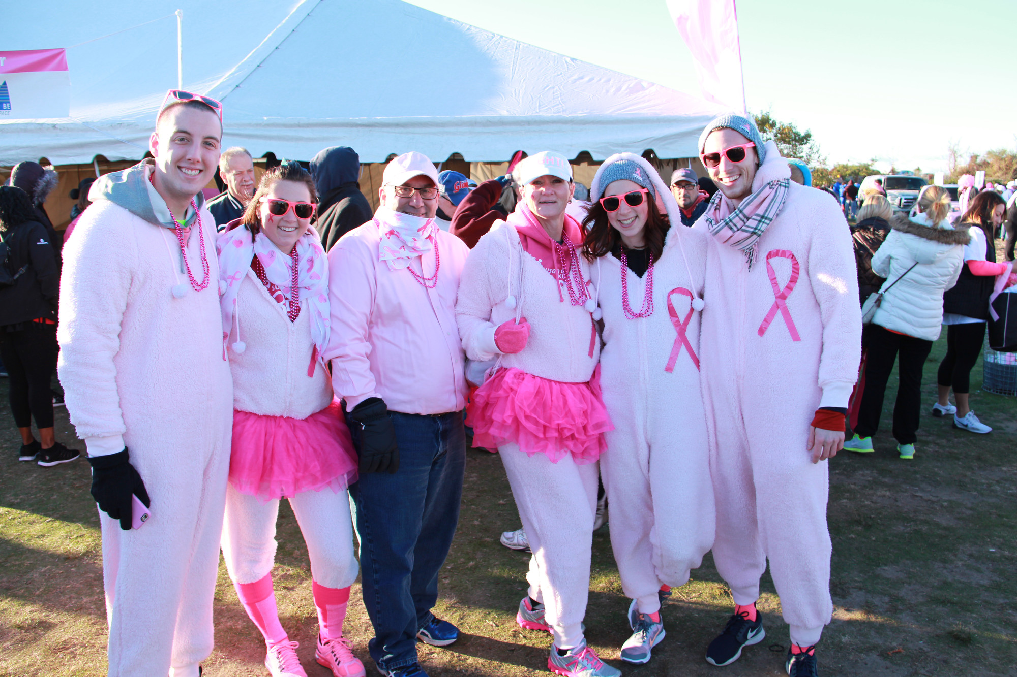 Members of the Breast Cancer Society showed their support at Sunday morning’s walk at Jones Beach.