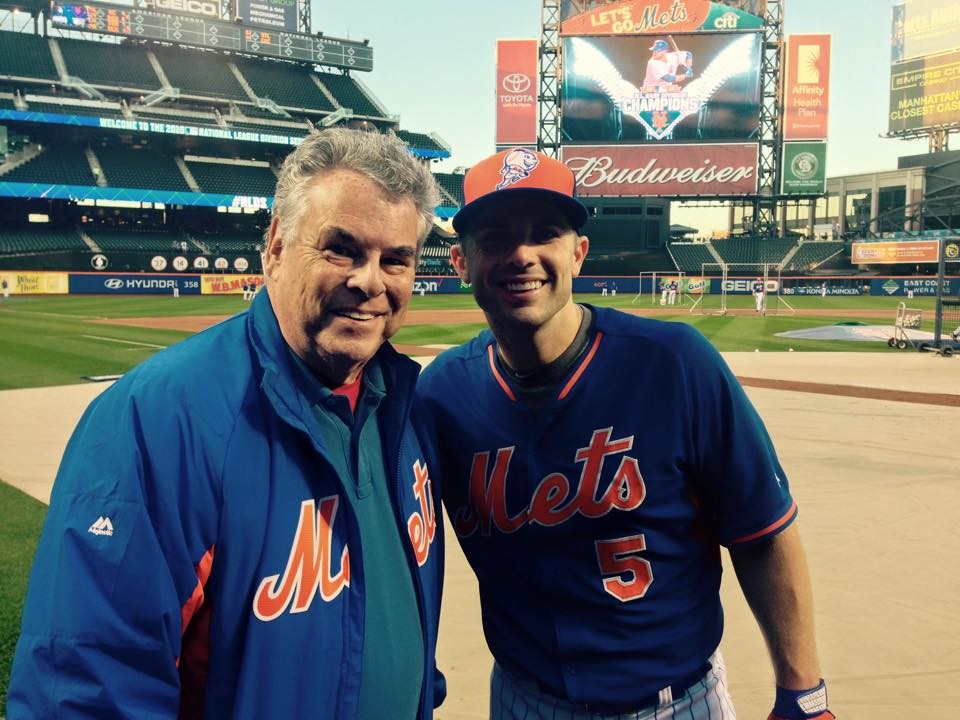 Congressman Peter King, a Mets fan since the team’s inception in 1962, with third baseman and Captain David Wright.