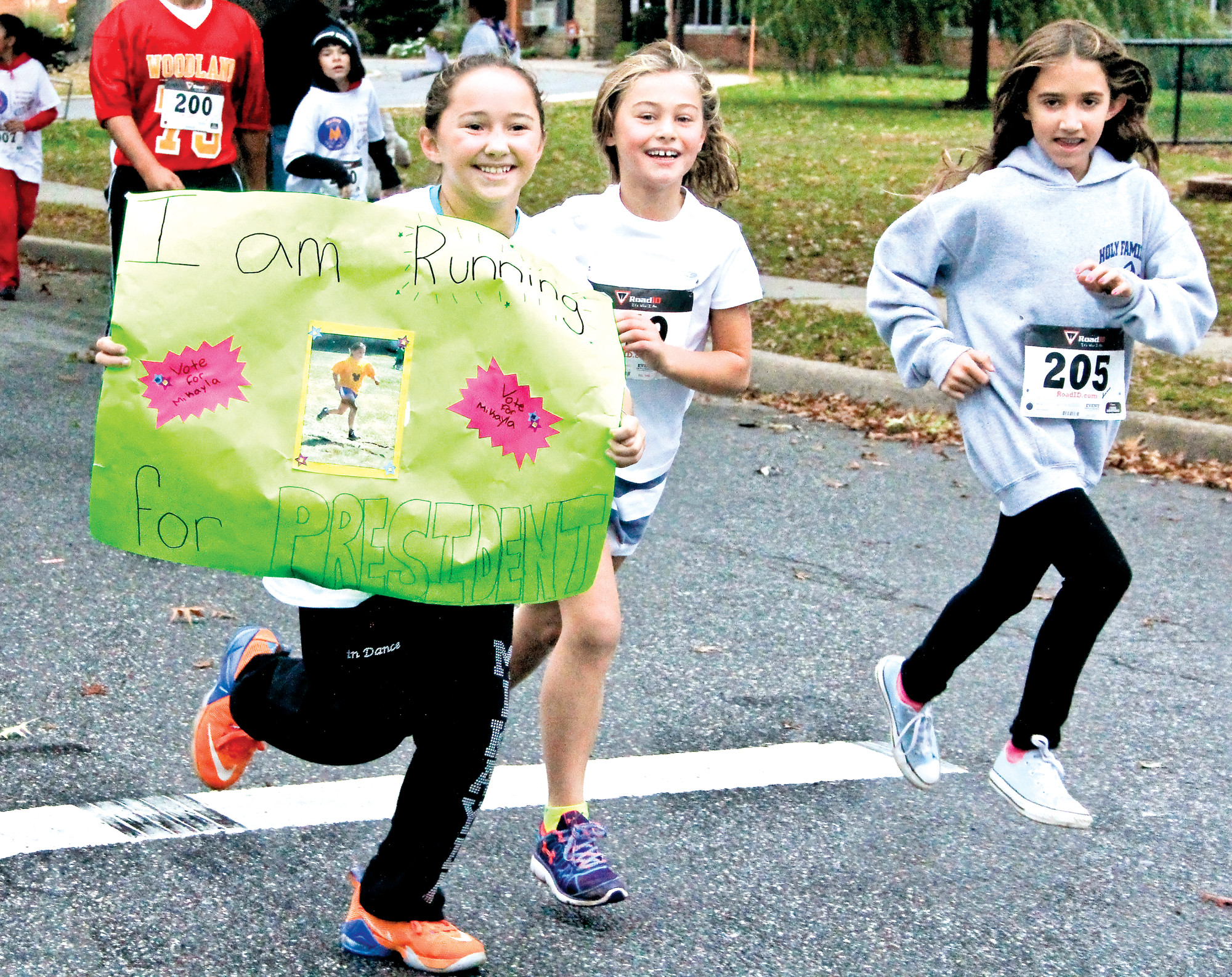 Could Trump keep up? Fifth-grader Mikayla Verdi’s intentions were clear at last Sunday’s McVey Elementary School 5K race, though her party affiliation was not.