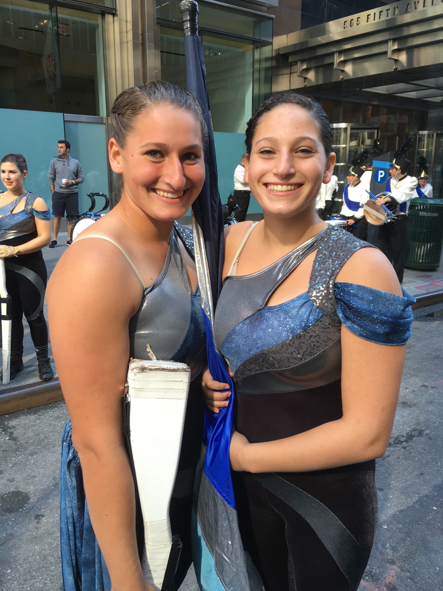 Madison Sanders and Ashley Sanders were part of East Meadow High School’s color guard.