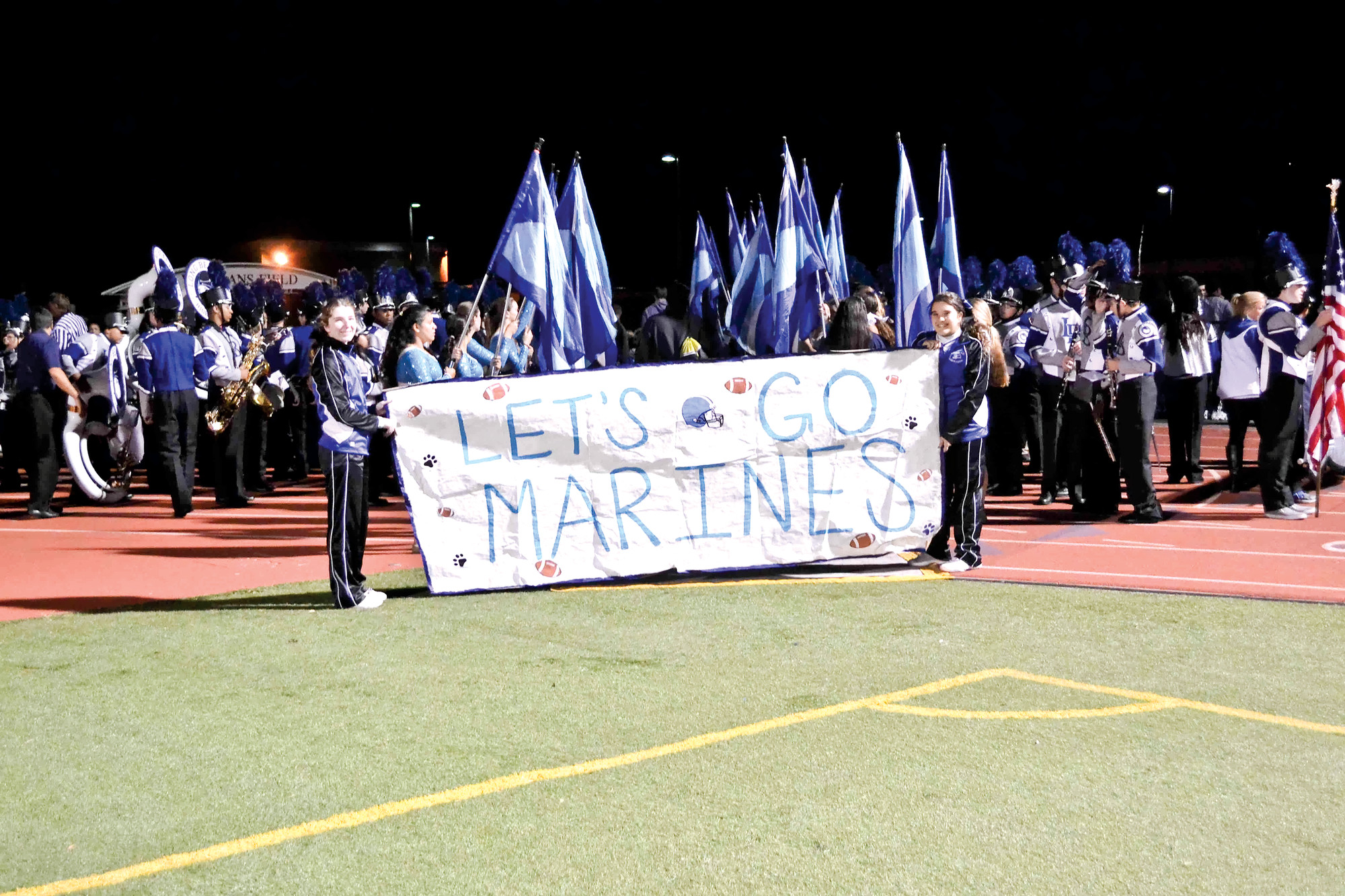 The Long Beach Community came together to support the Marines during the high school’s 2015 Homecoming game.