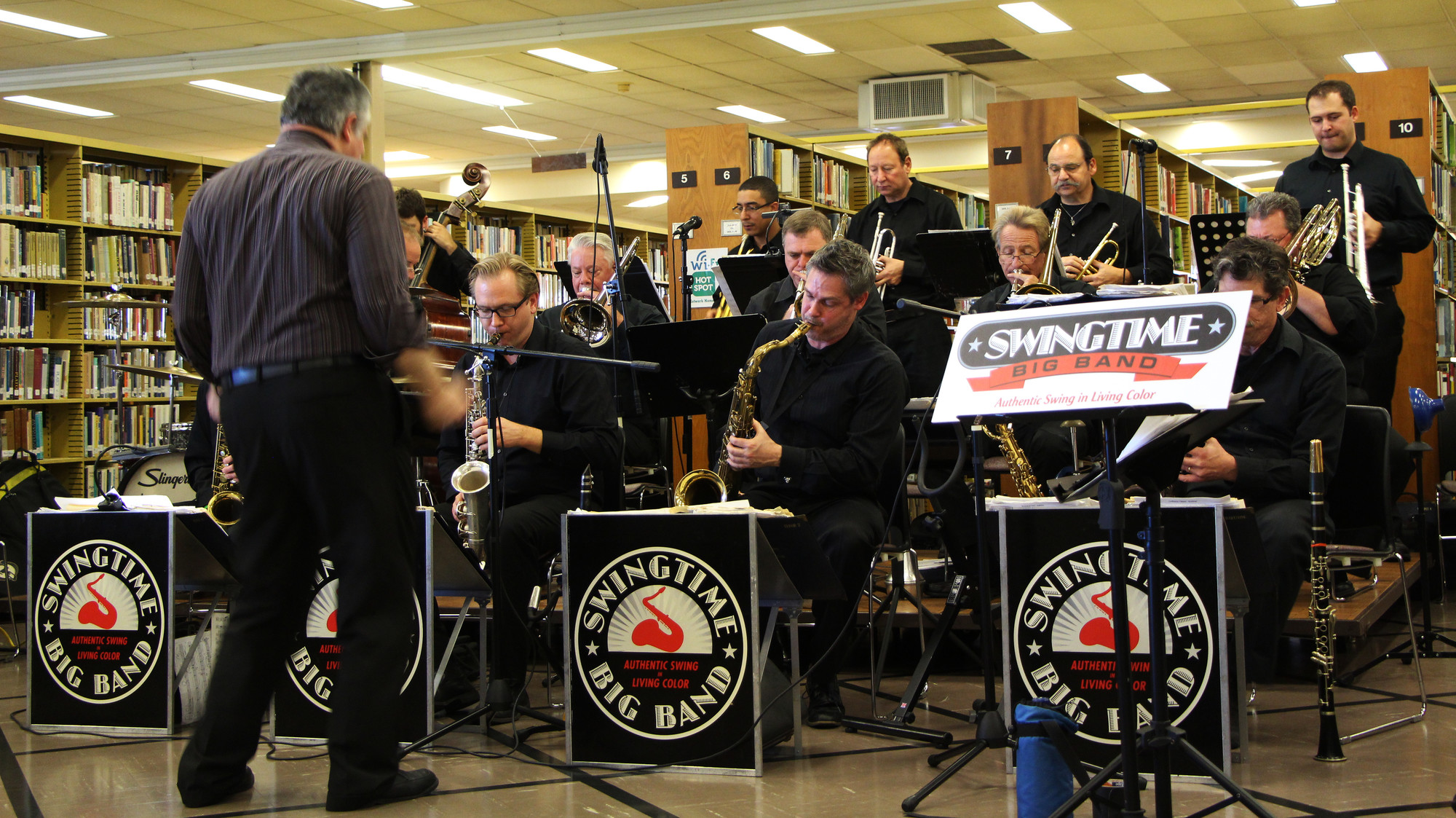 The many members of the Swingtime Big Band played their instruments to the beats and sounds of yesteryear on Sunday.