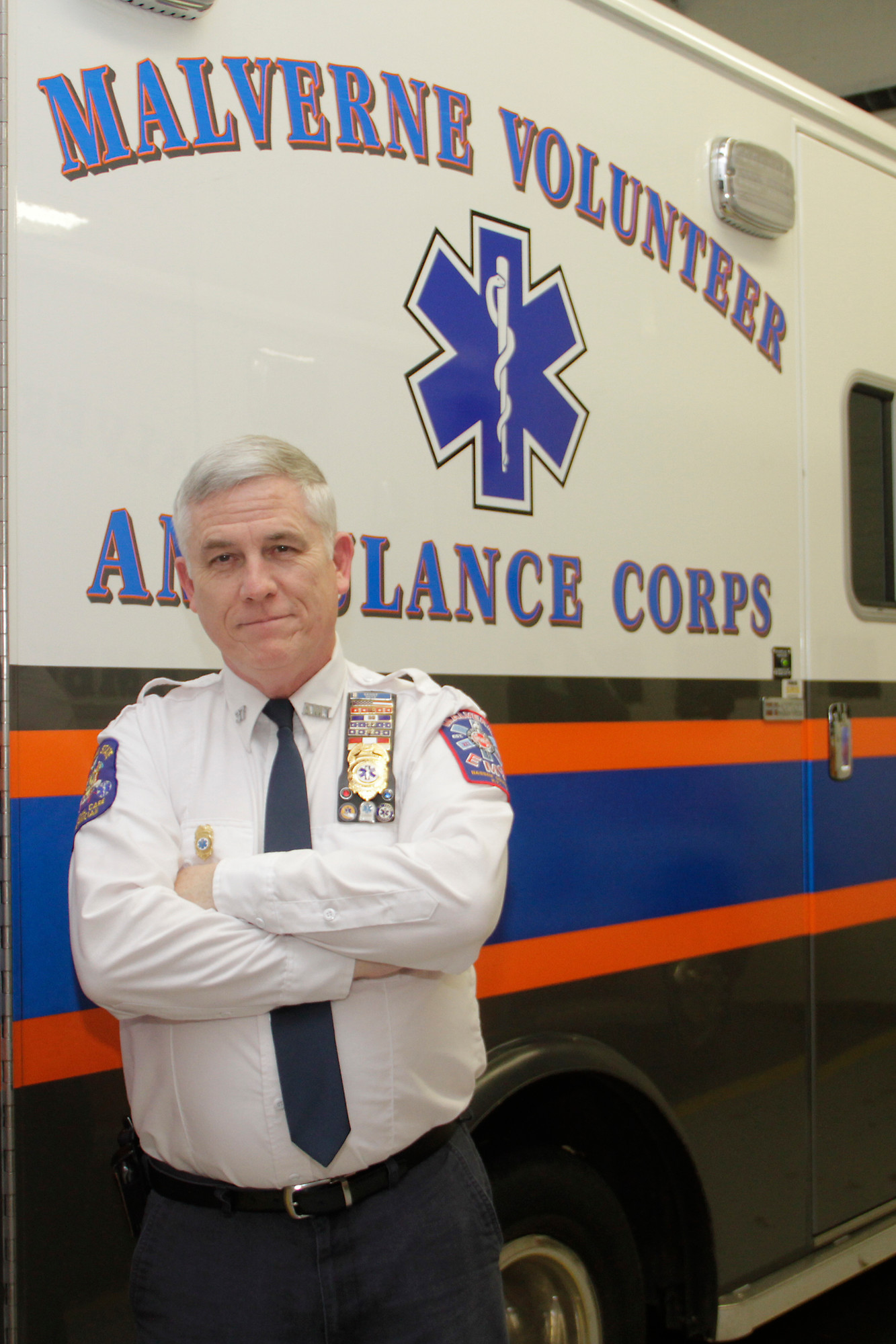Bill Malone at the Malverne Volunteer Ambulance Corps headquarters last week.