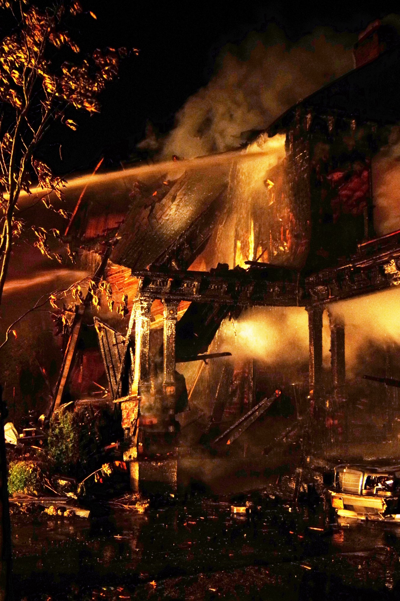 The Marion Avenue house was completely destroyed by the blaze.