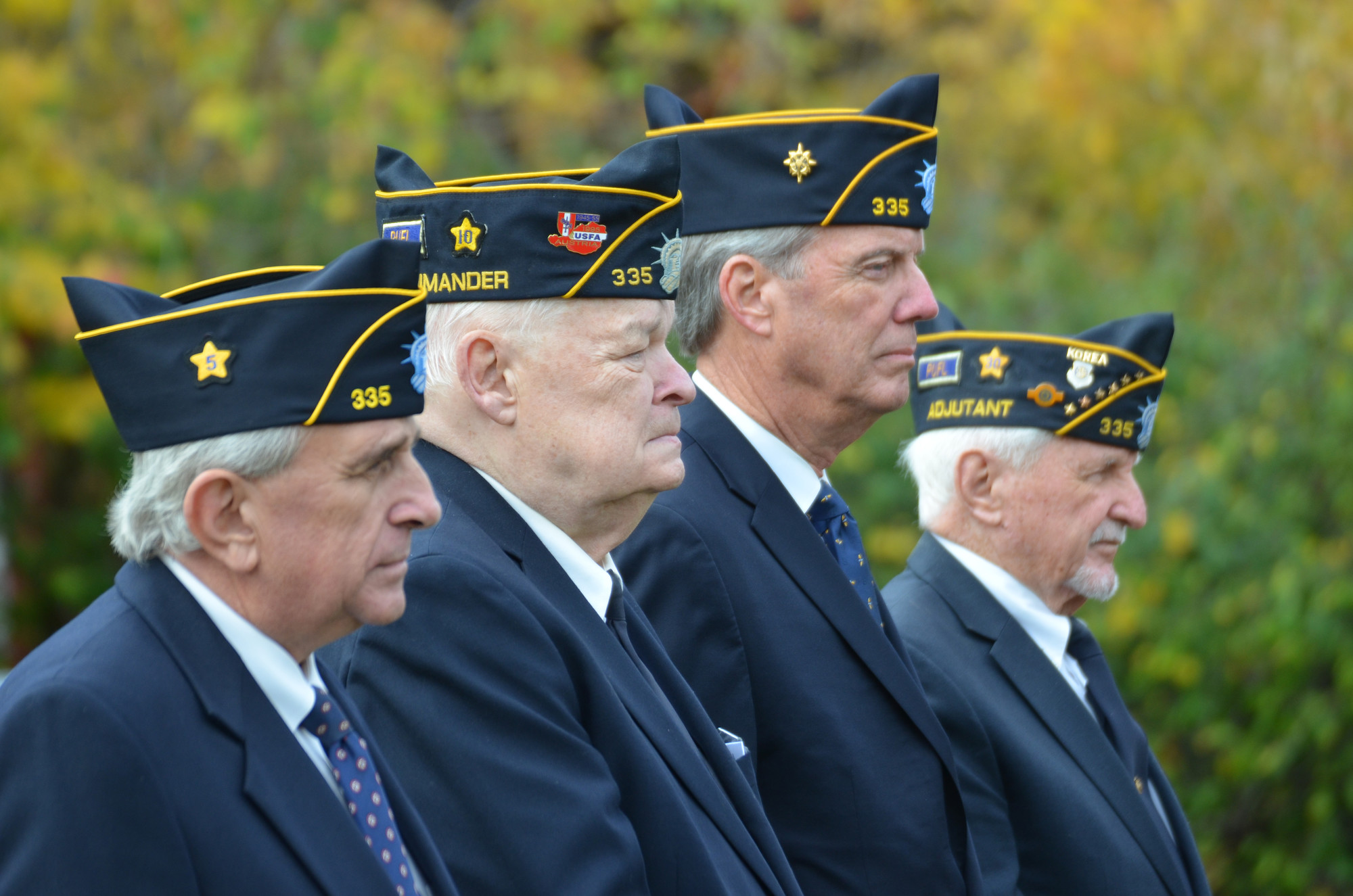 Lynbrook American Legion members gathered to reflect on the shared experience of war at the Doughboy Monument this Veterans Day. From left to right: Bill Geier, Henry Speicher, Steve Grogan and Jack Barlow.