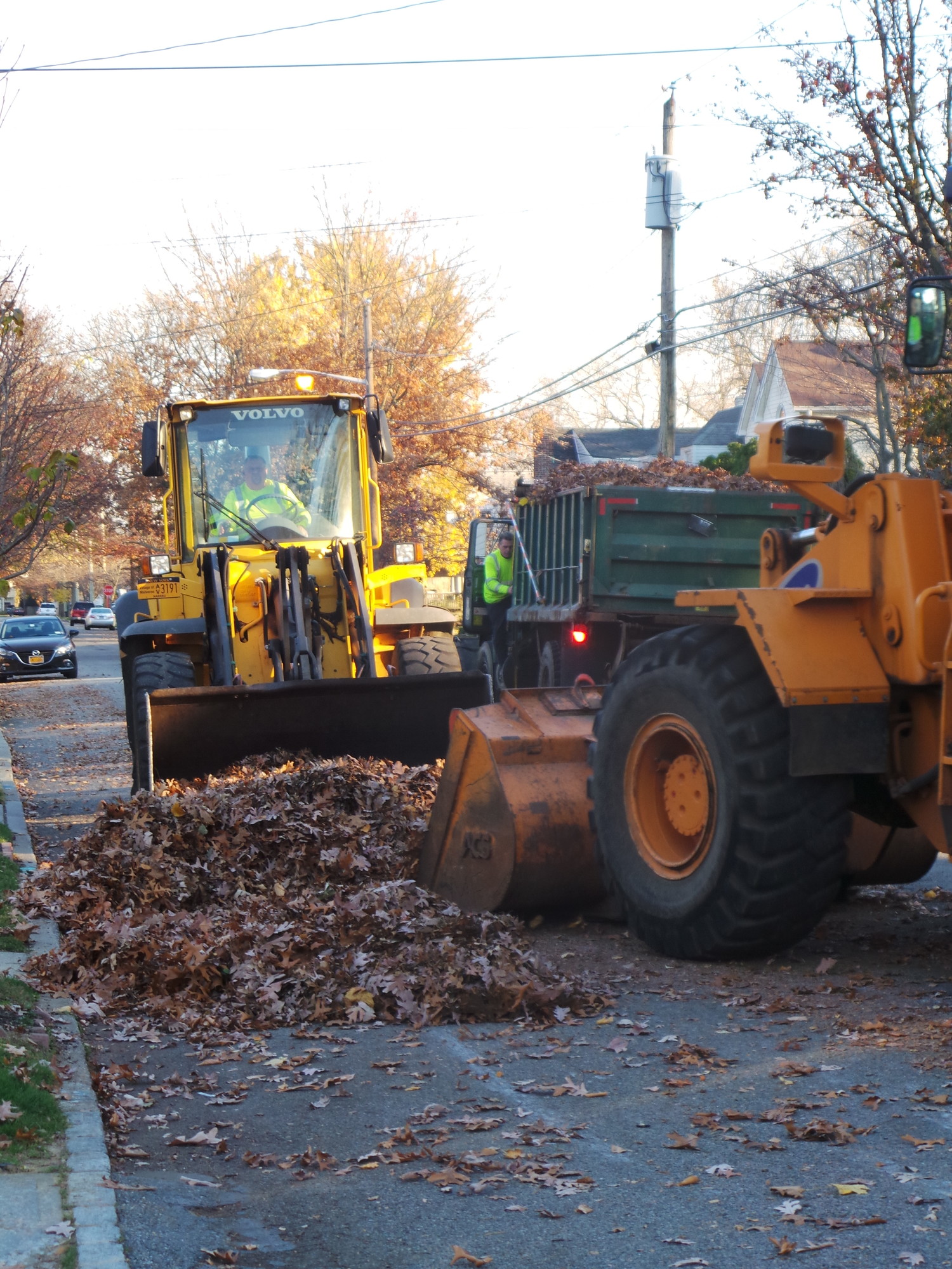 DPW workers picked up small mountains of leaves last week as part of its fall cleanup.