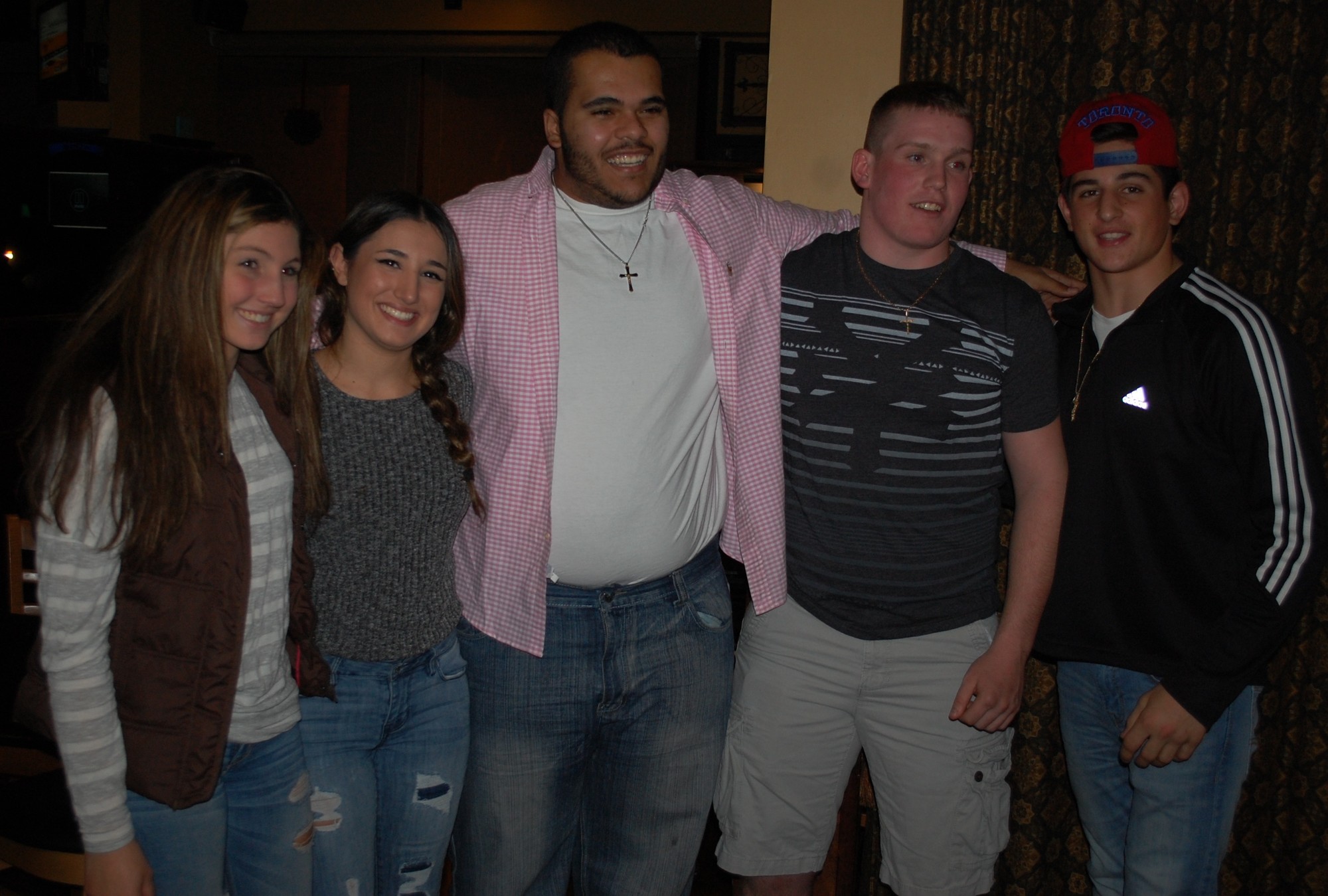 Nico Fiorello was joined by the friends who were with him at the beach, from left, Nicole Esposito, Alyssa Cappello, Peter Couvaris and Tom Sabatino.