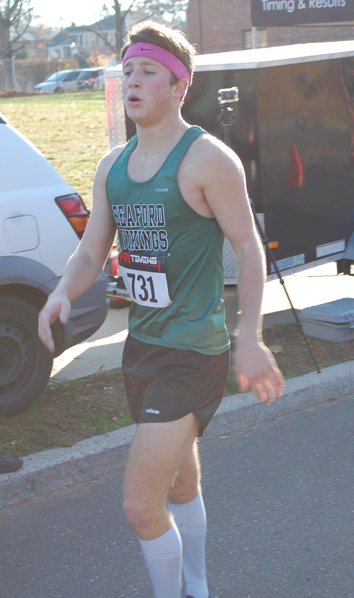 Ben Varnas, who runs track and cross-country for Seaford High School, placed third overall.