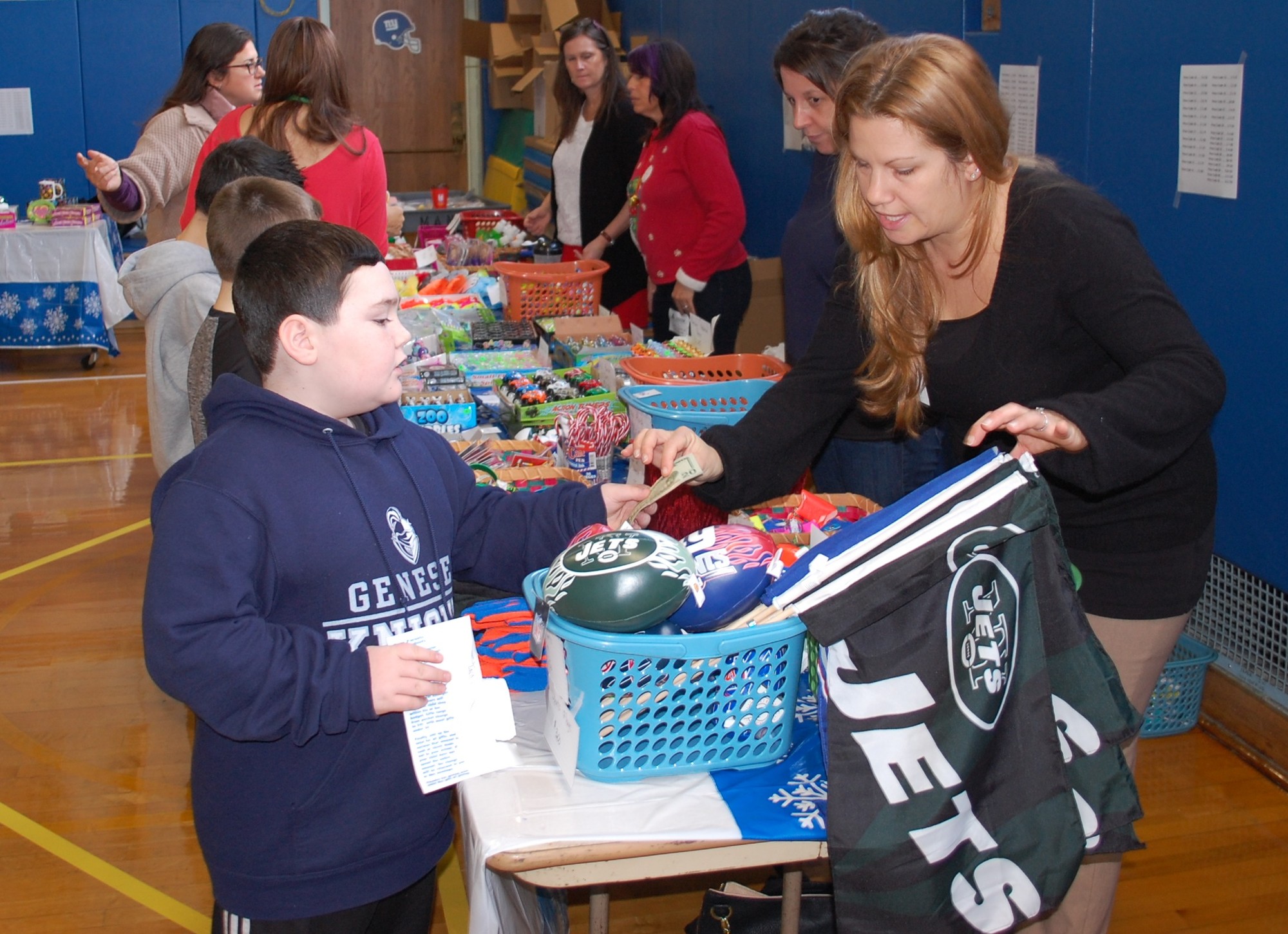 Seaford Manor School students could do their holiday shopping last week when part of the gymnasium was transformed into Snowflake Village.