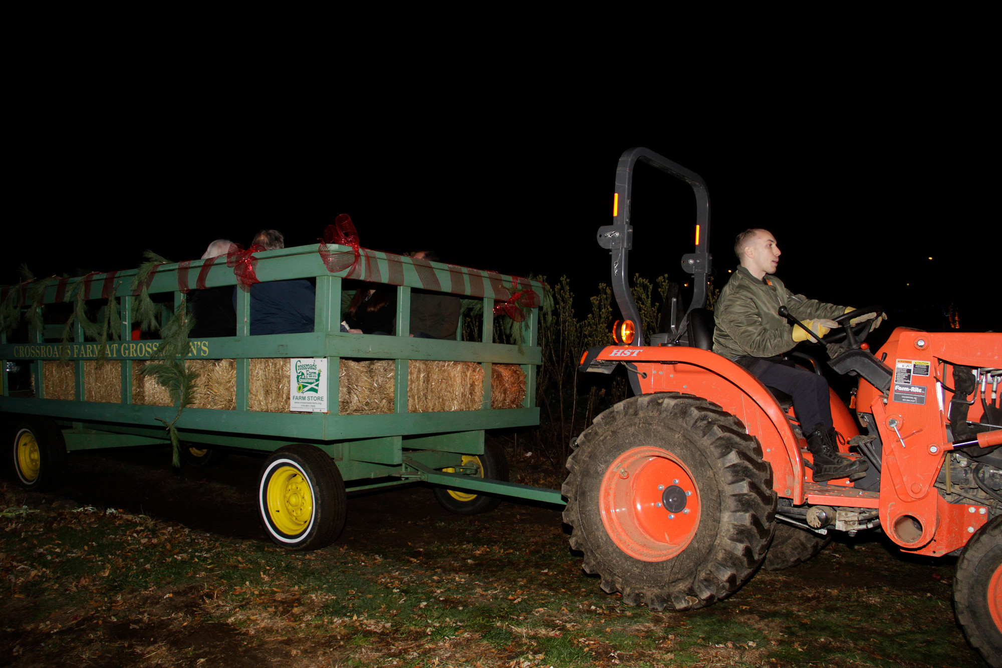 Michael Forlife volunteered his give a hayride to those who visited Crossroads Farm on the day of the lighting.
