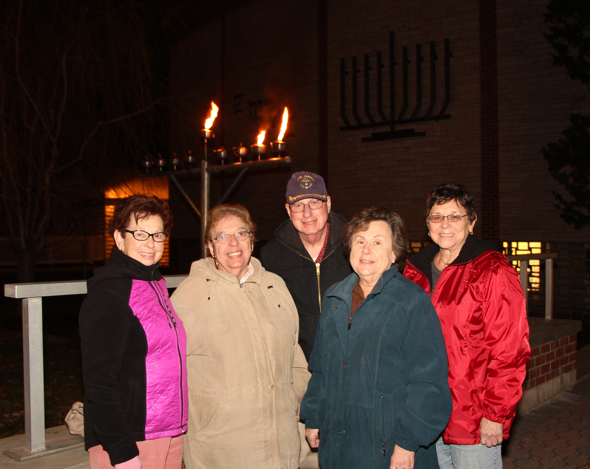 Friends like Terri Frankenberg, Zepora Katz, Bill Katz, Irene Levine and Barbara Schreibman gathered to celebrate the second night of Hanukkah.
